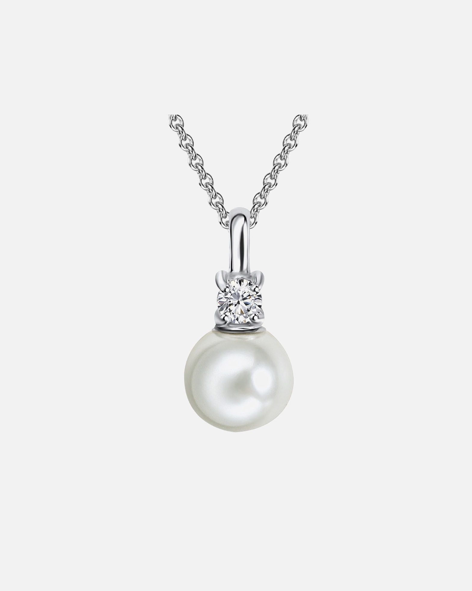 Collier for FemmeRafaela DonataCollier en argent Argent sterling Oxyde de zirconium (CZ) Perle (synth.) en Argent42,0 cm Basiskette + 5,0 cm Verlängerung