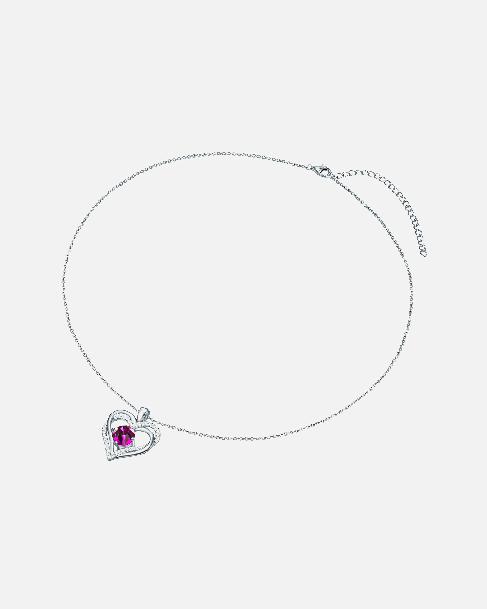 Collier for FemmeChaîne de cristaux Swarovski® Coeur Argent sterling Orné de cristaux Swarovski® en Argent42,0 cm Basiskette + 7,0 cm Verlängerung