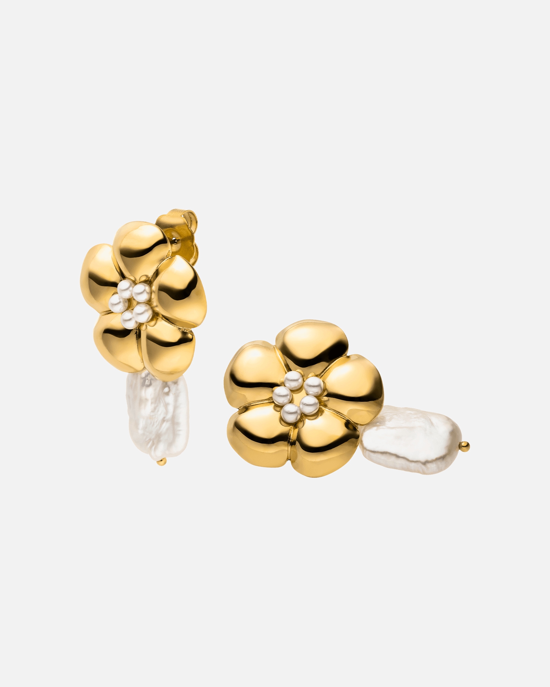 Ohrringe für Unisex Purelei Floral Pearly Ohrringe 100% Edelstahl Gold