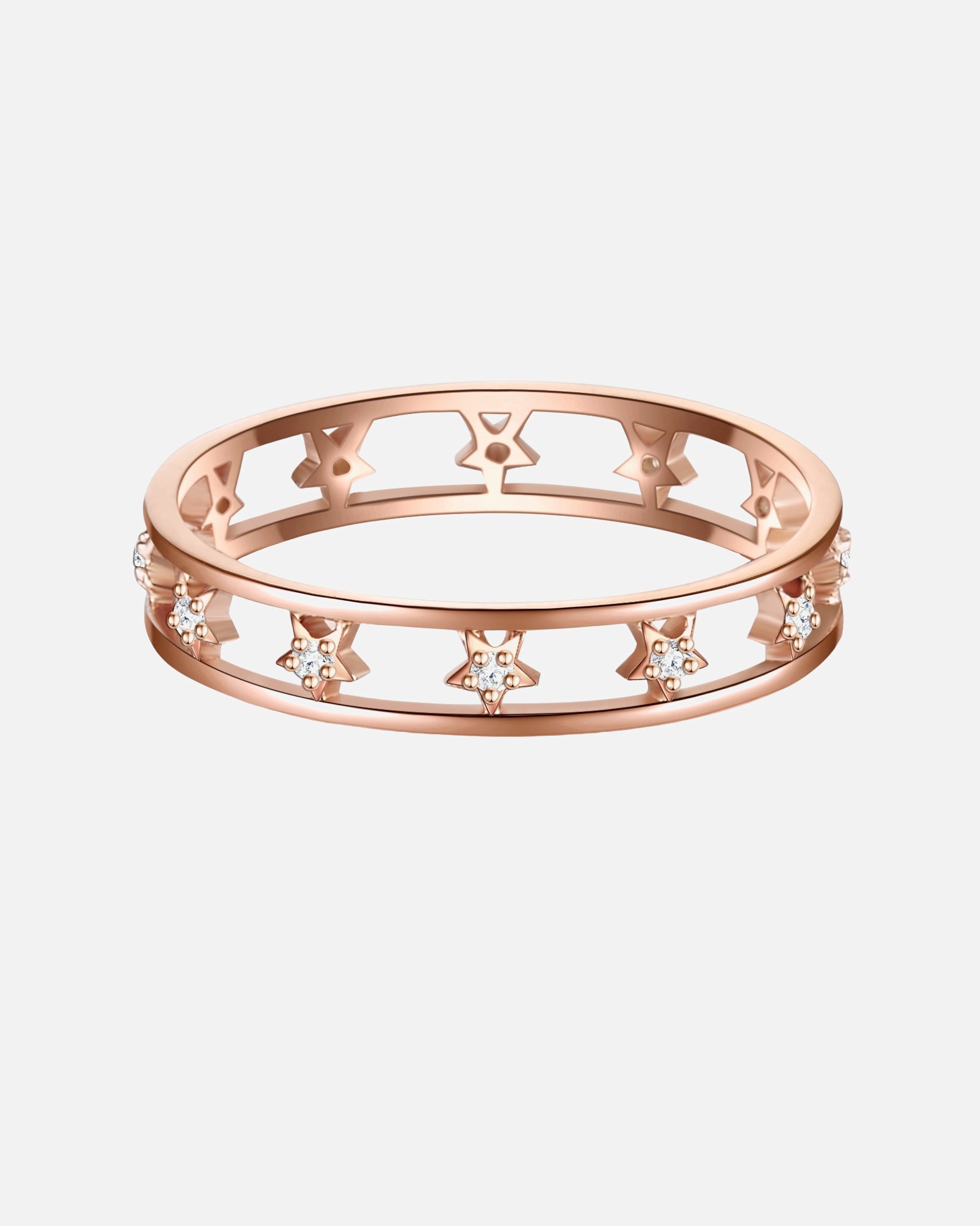 Bague for FemmeGlanzstücke MünchenBague en argent Étoiles Argent sterling Oxyde de zirconium (CZ) en Or rose52