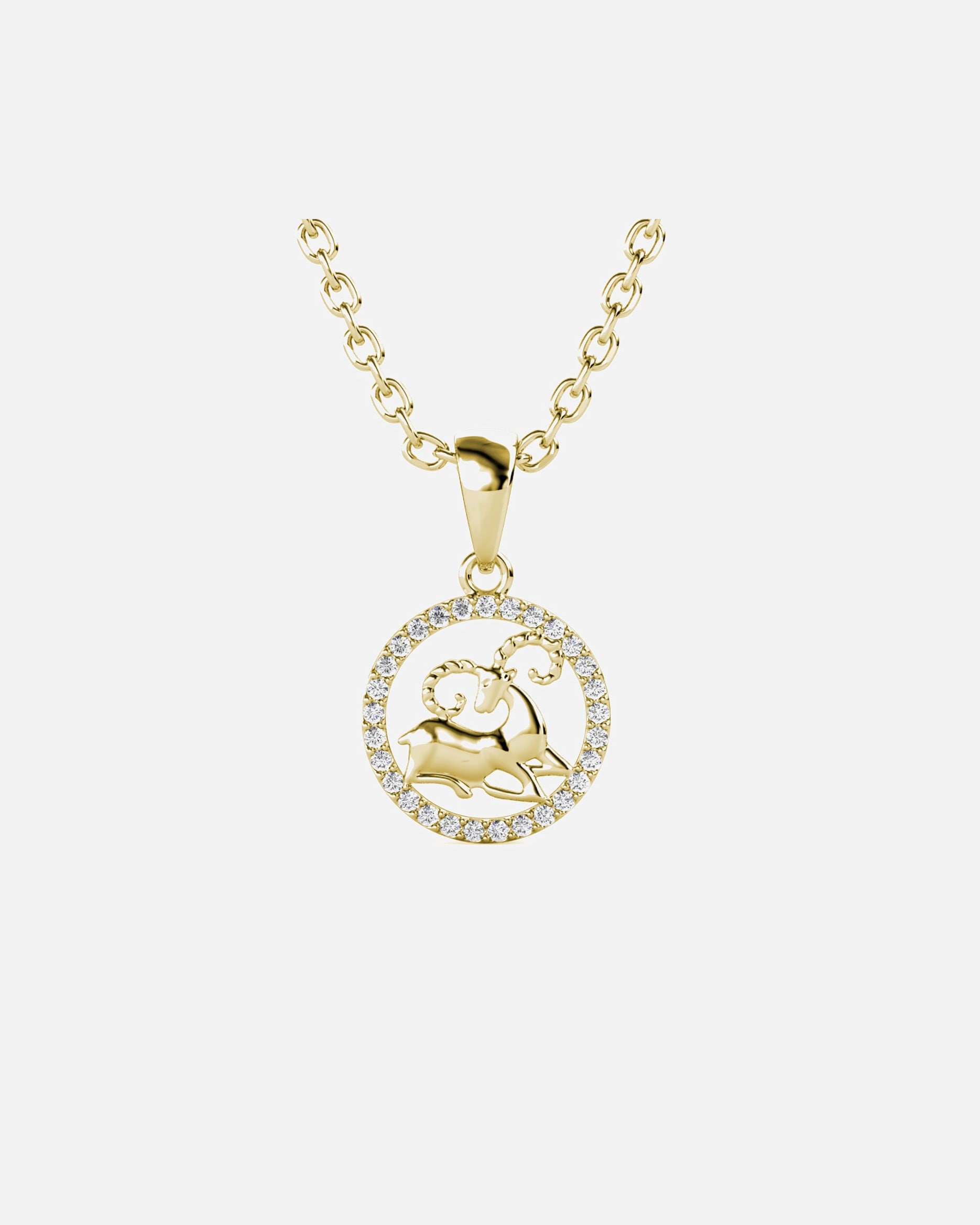 Halskette für Weiblich MYC-Paris Sternzeichen-Anhänger Widder Widder Sternzeichen Halsketten - Gold und Kristall