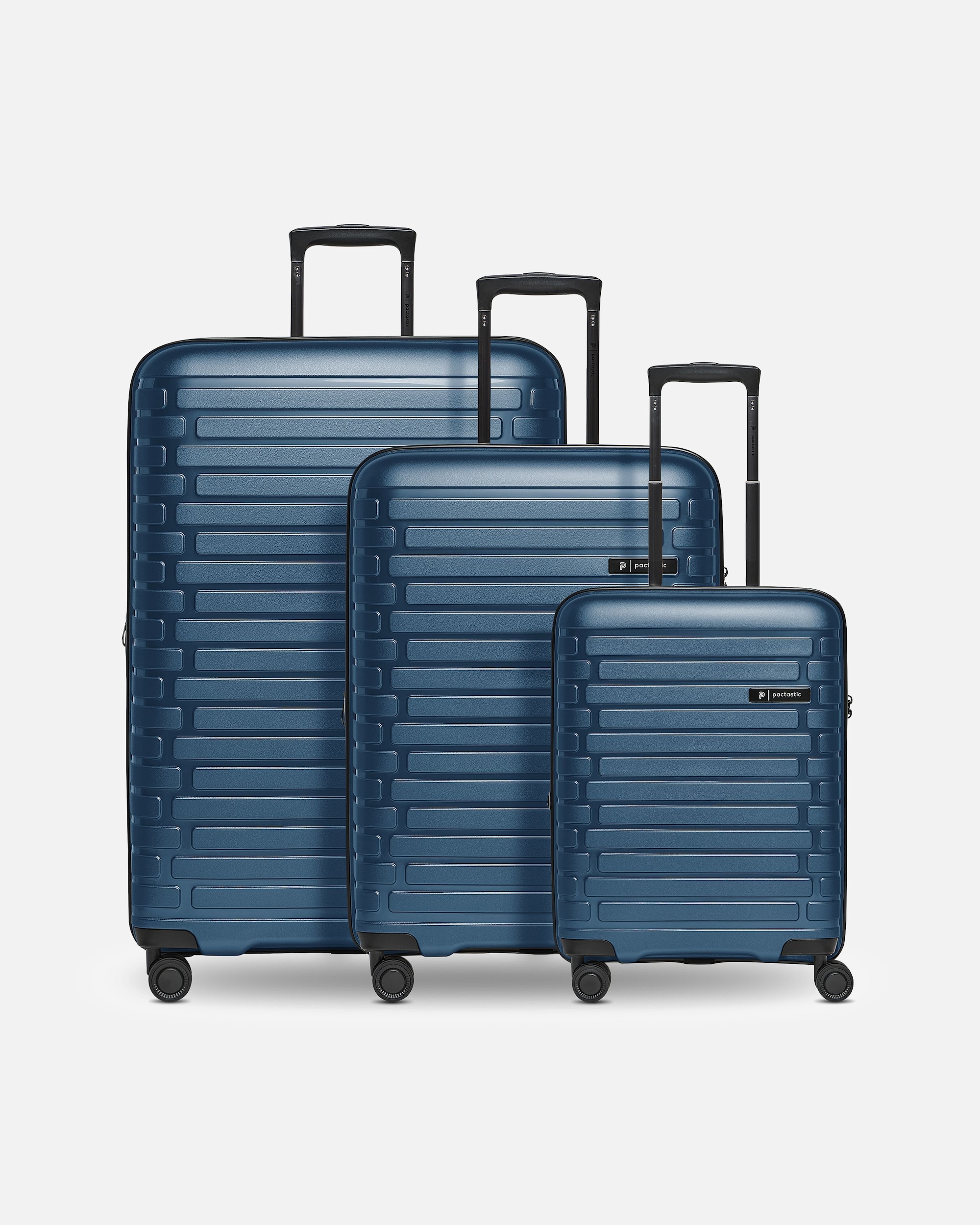 Valise for HommePactasticCollection 04 THE THREE SET + 4 roulettes Set de valises 3 pièces avec soufflet d'extensionnavy blue-metallic