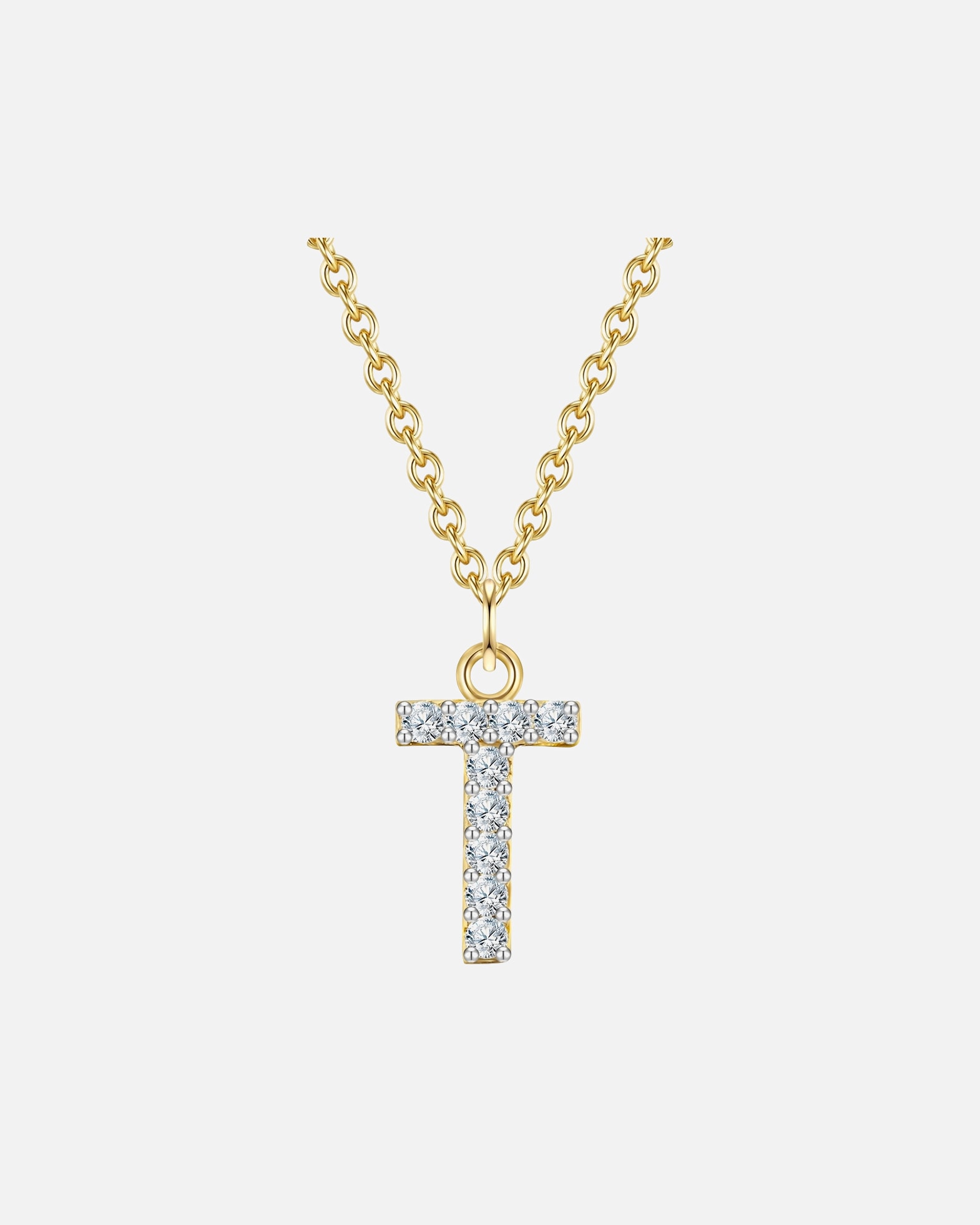 Collier for FemmeGlanzstücke MünchenCollier en argent Lettre E Argent sterling Oxyde de zirconium (CZ) en Or jaune40,0 cm Basiskette + 5,0 cm Verlängerung