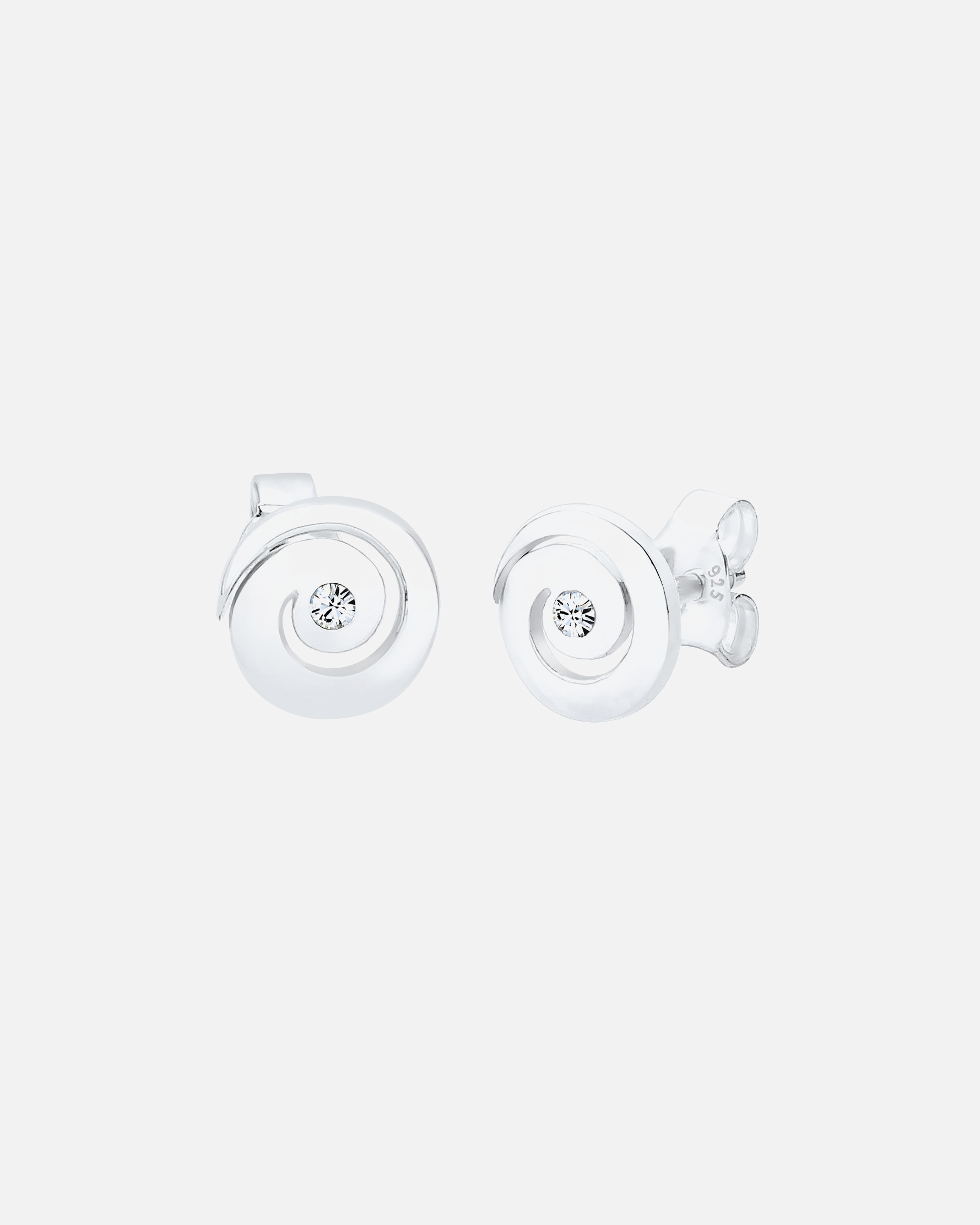 Ohrringe für Weiblich Elli Elli Ohrringe Spirale Geo Funkelnd 925 Silber, mit Kristallen von Swarovski® silberfarben