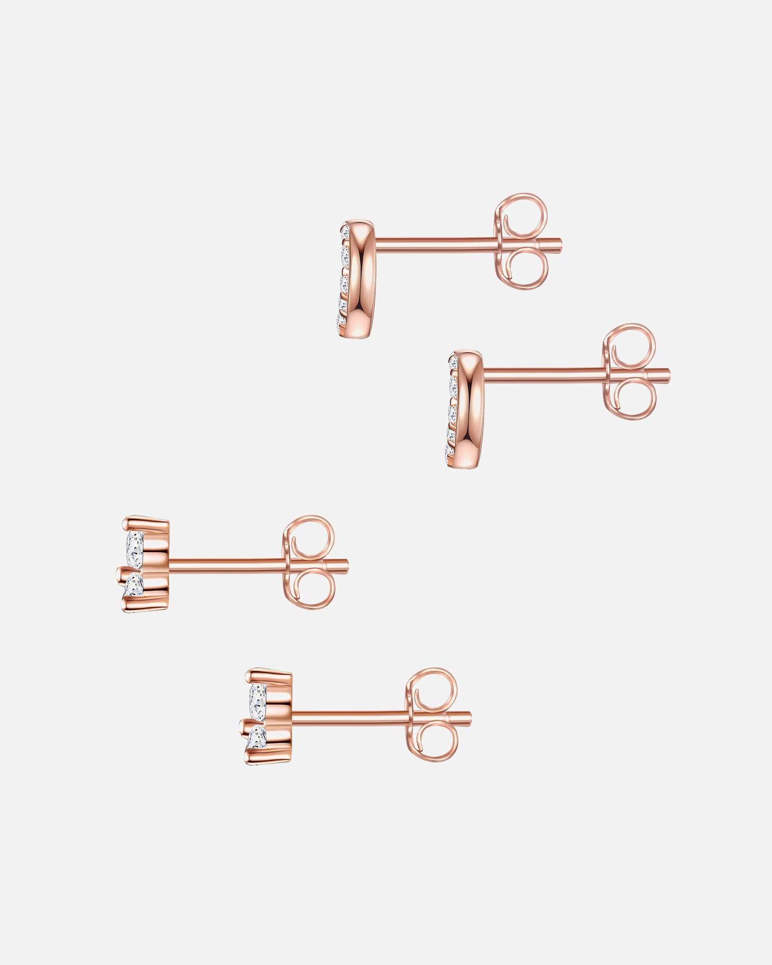 Boucle d'oreilles for FemmeLulu & JaneEnsemble (lot de 2 paires de boucles) Coeur en Laiton en Or rose5,8/4,5 mm