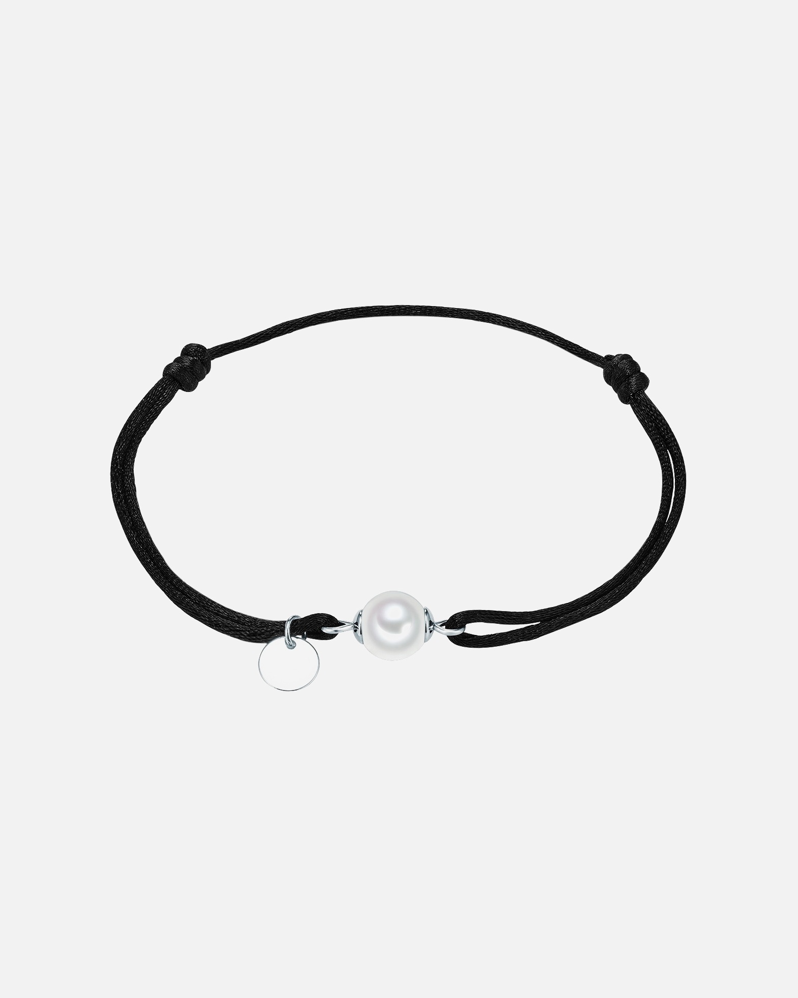 Bracelet for FemmeBracelet en perles Satin Perles organiques en Noir17,0 - 22,0 cm, flexibel einstellbar