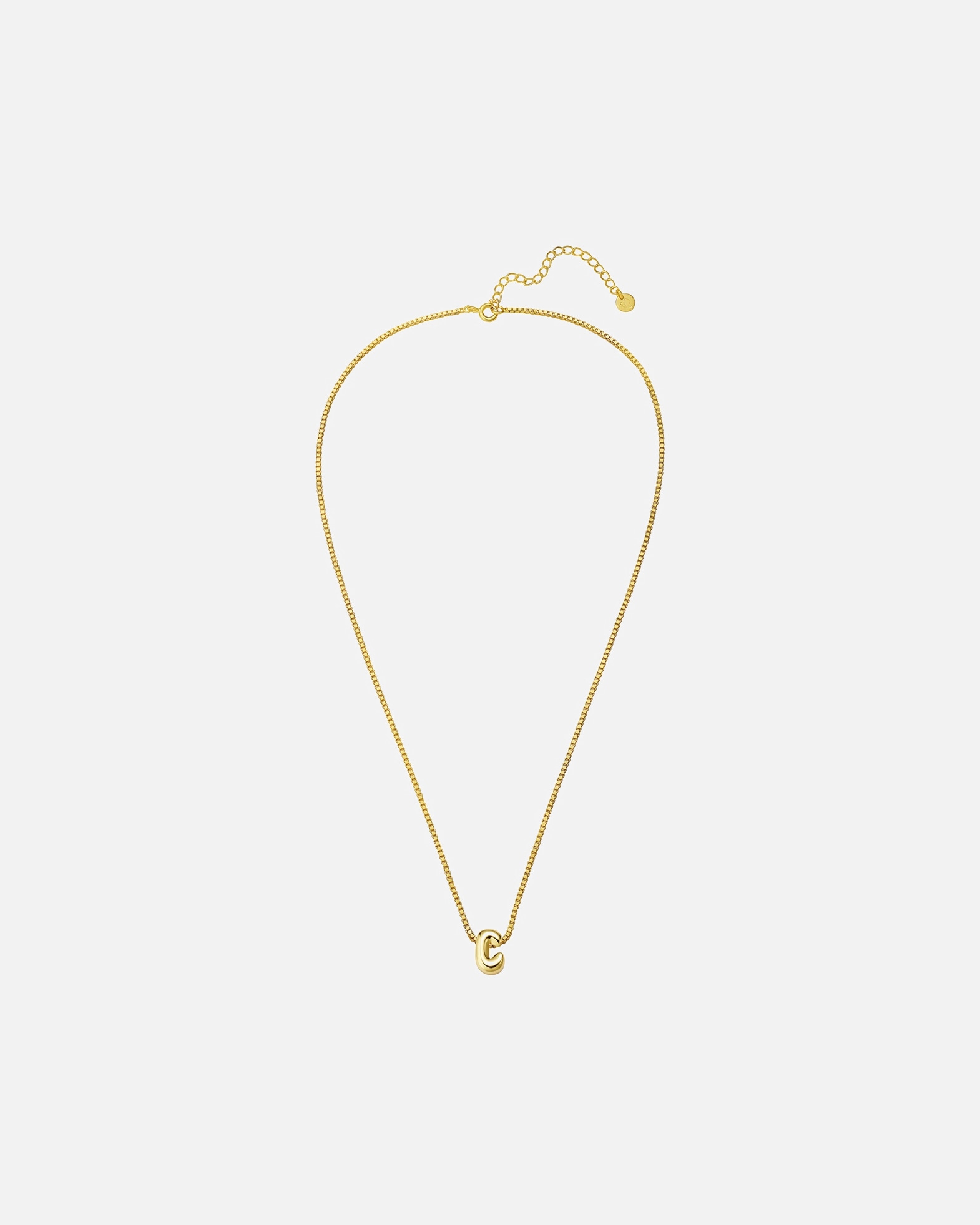Halskette für Weiblich Glanzstücke München Halskette Buchstabe C aus Sterling Silber in gelbgold 40,0 cm Basiskette + 5,0 cm Verlängerung