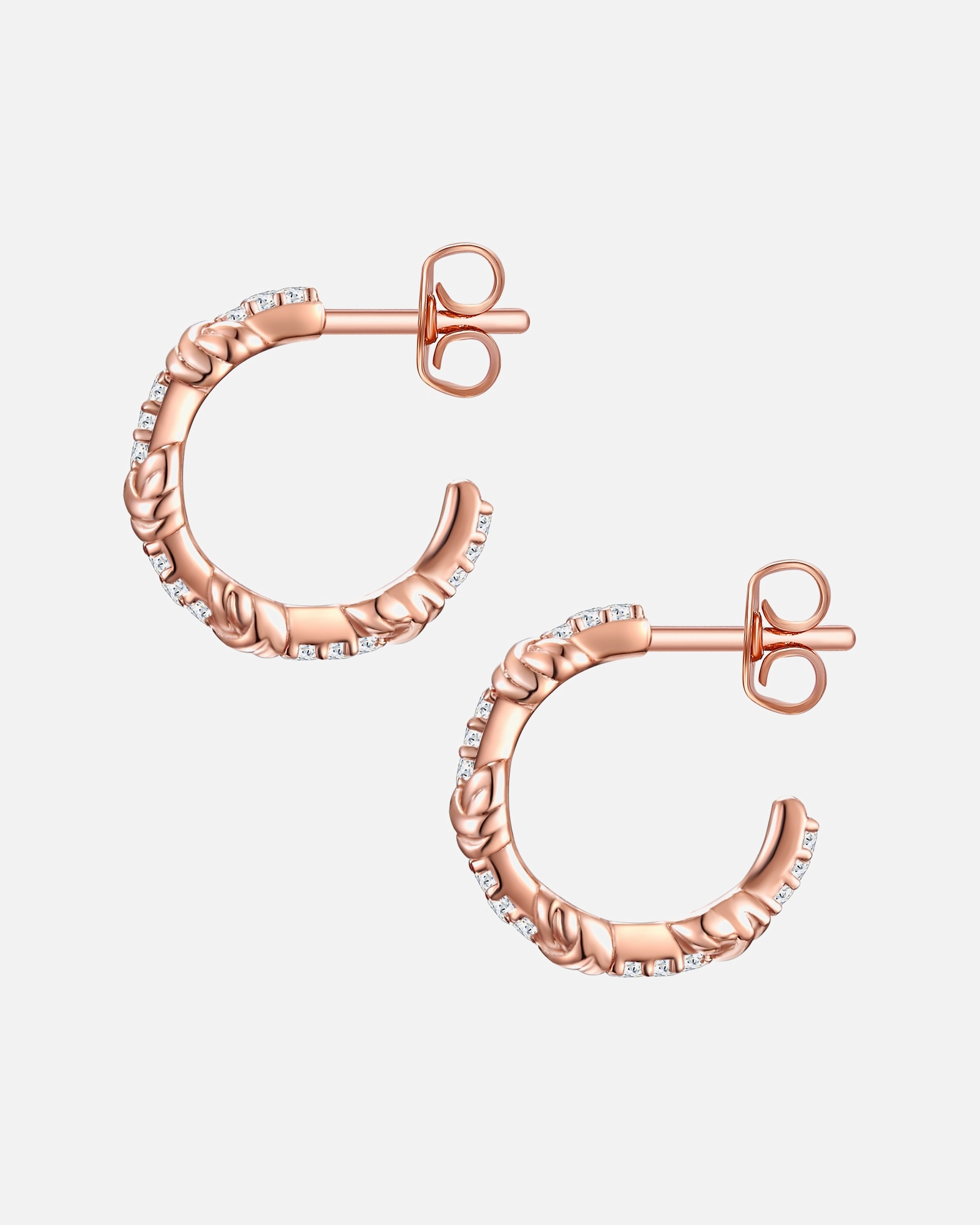 Boucle d'oreilles for FemmeGlanzstücke MünchenCréoles en argent Argent sterling Oxyde de zirconium (CZ) en Or rose13,8 mm