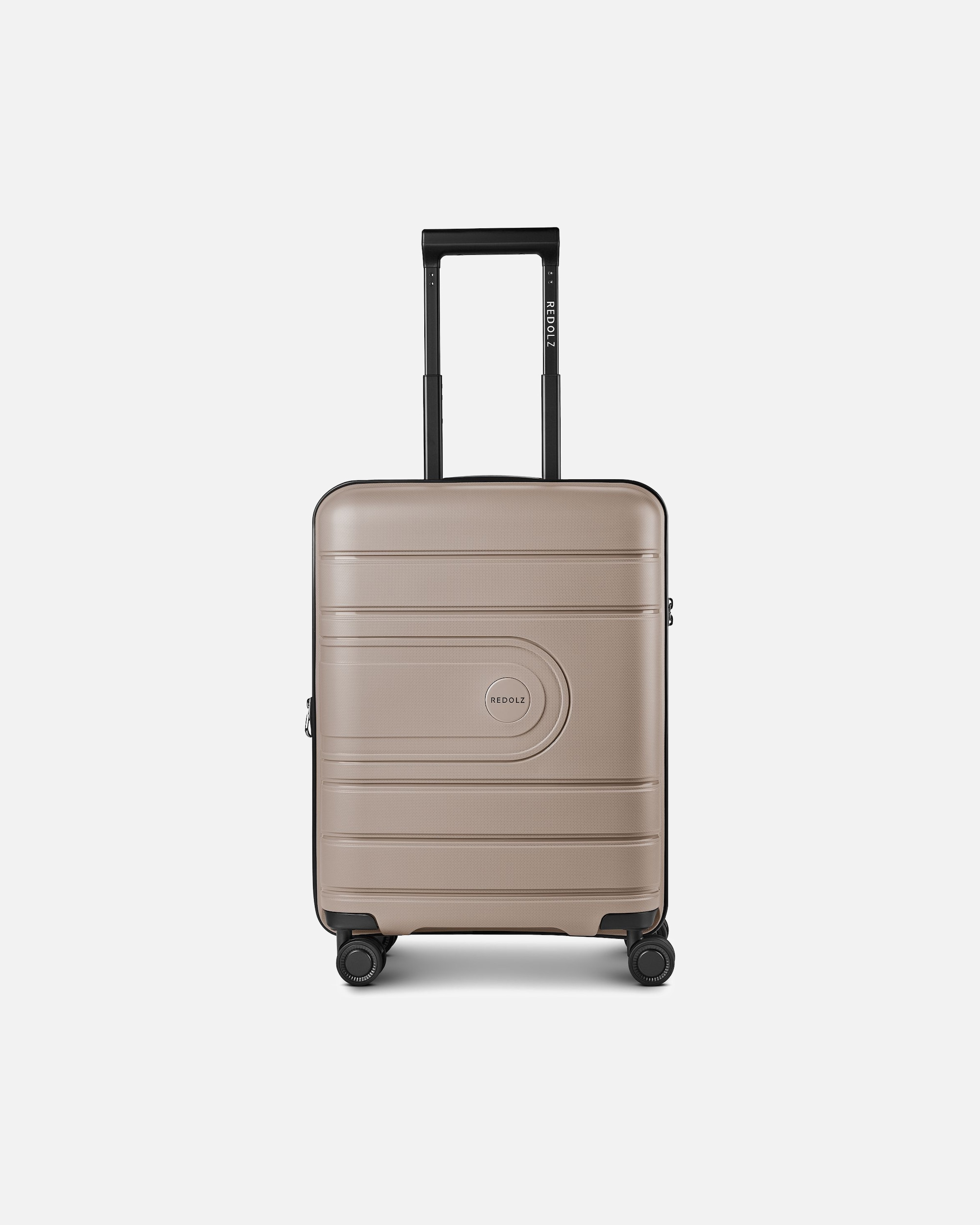 Handgepäckkoffer für Männlich Redolz Essentials 11 4 Rollen Kabinentrolley 55 cm mit Dehnfalte taupe