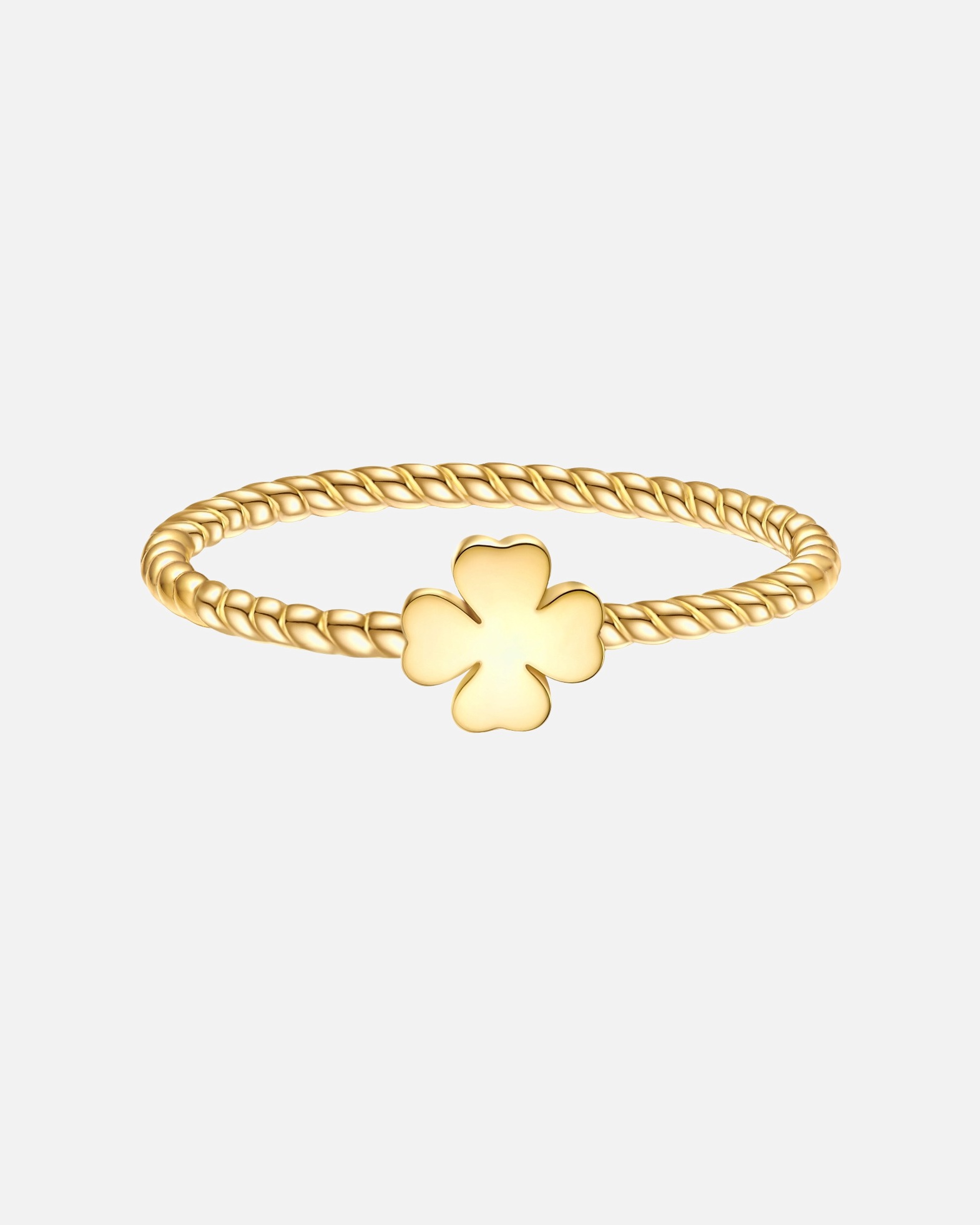 Ring für Weiblich Glanzstücke München Ring Kleeblatt aus Sterling Silber in Gelbgold 58
