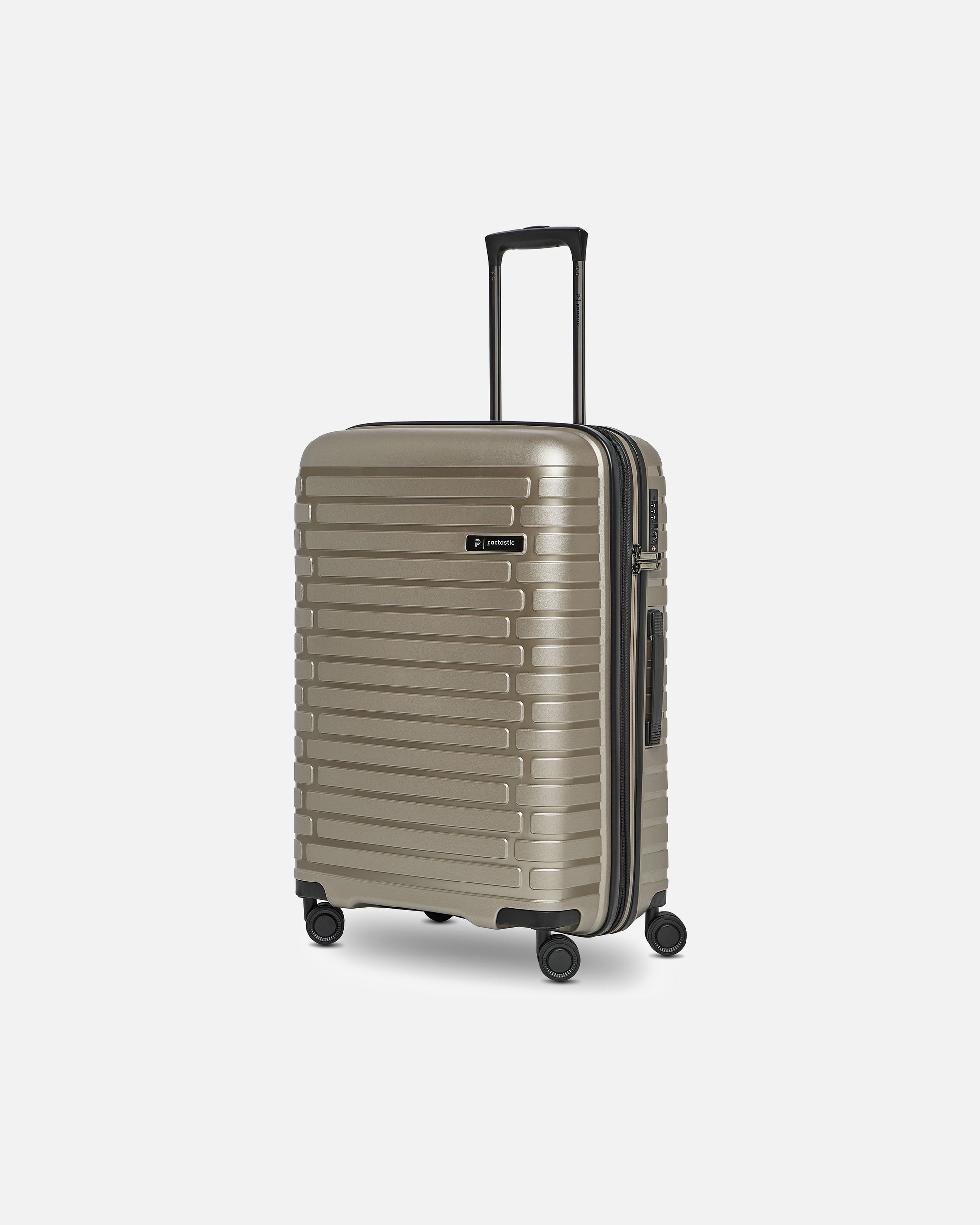 Valise for HommePactasticCollection 04 THE MEDIUM + 4 roues Valise cabine M 66 cm avec soufflet d'extensionchampaign-metallic