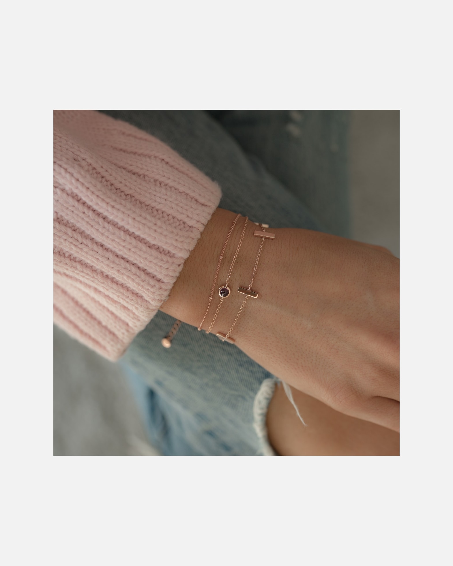 Bracelet for FemmeGlanzstücke MünchenBracelet en argent Argent sterling Grenat en Or rose17,0 cm Basislänge + 3,0 cm Verlängerung