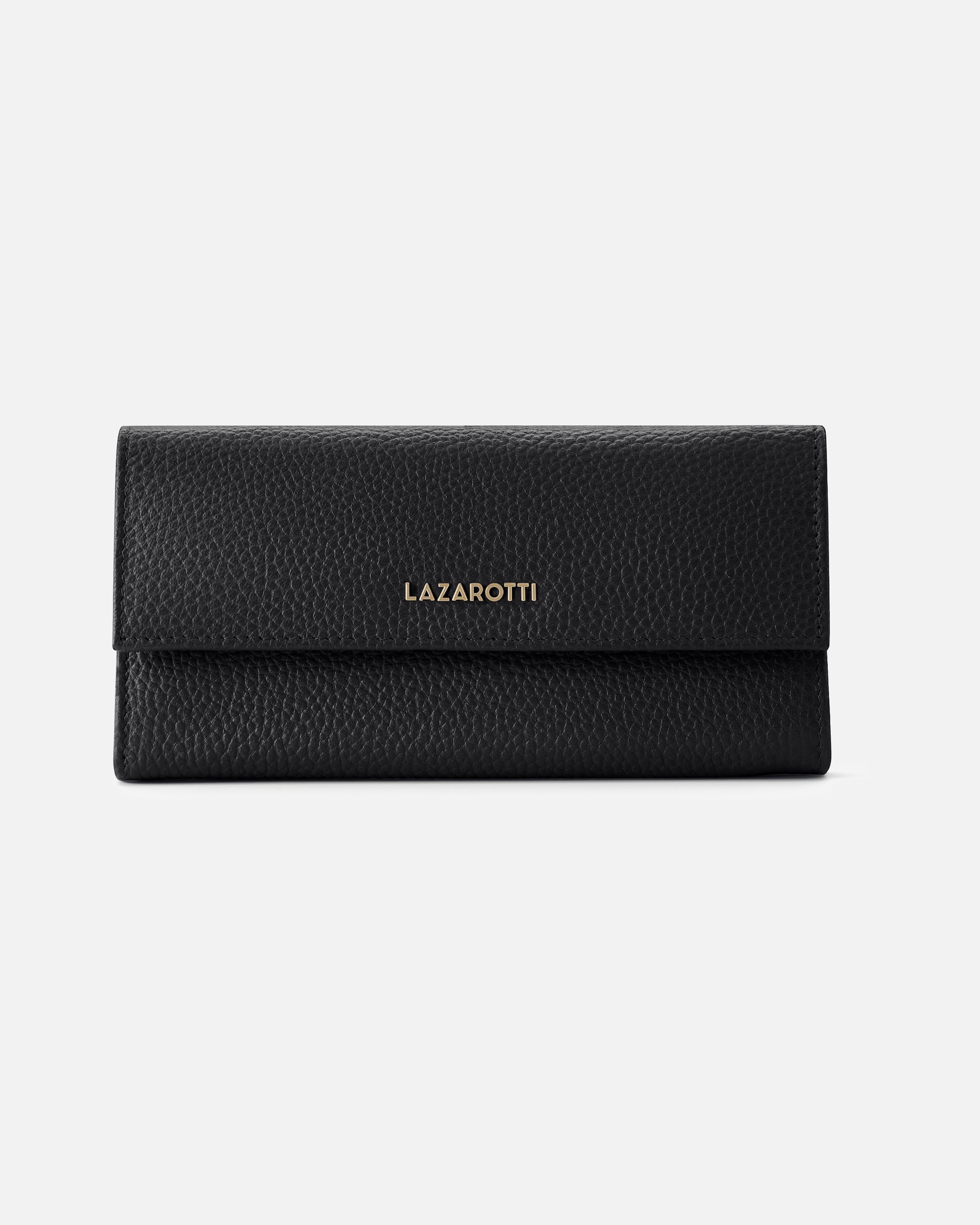 Portemonnaie für Weiblich Lazarotti Bologna Leather Geldbörse Leder 19 cm black