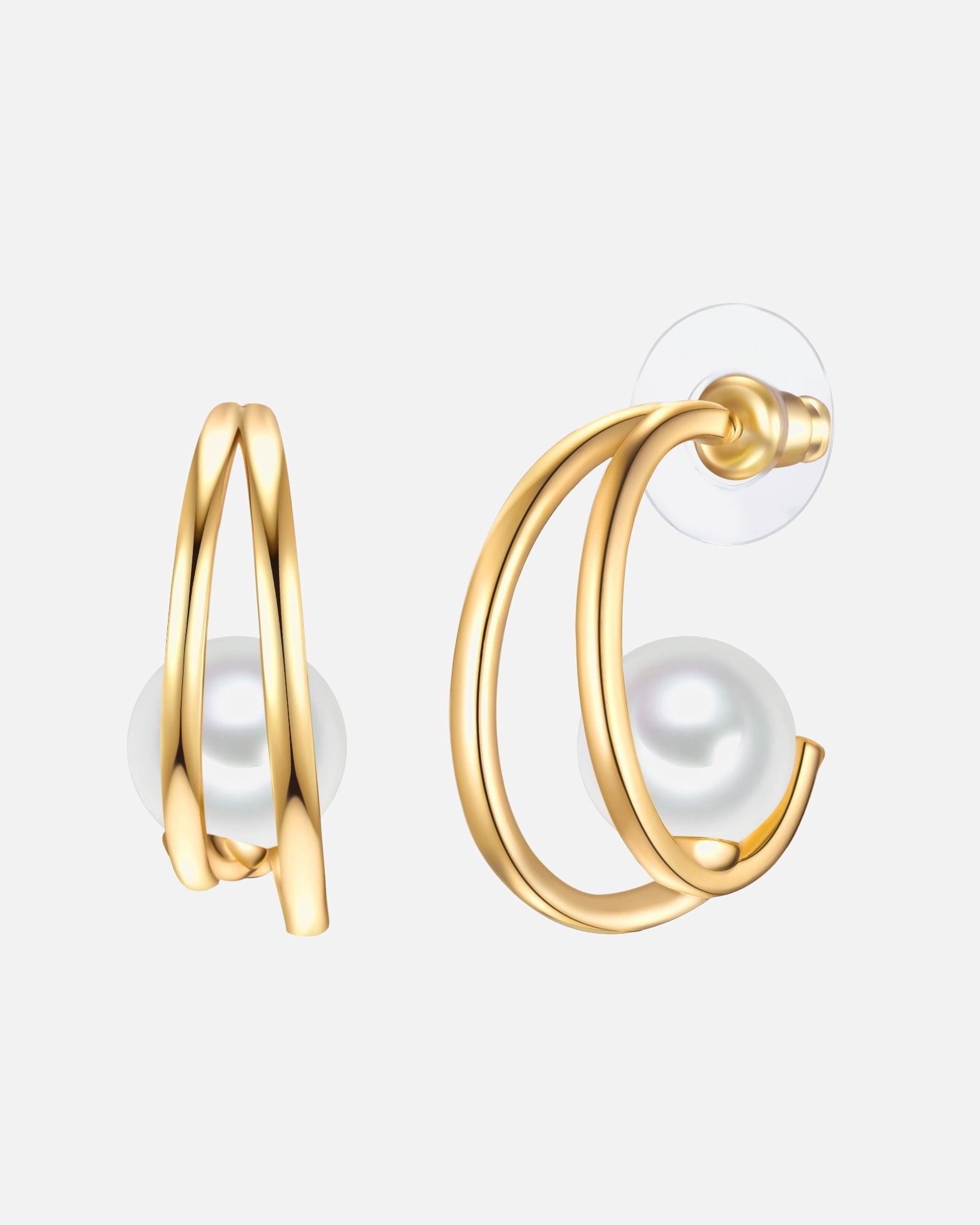 Créoles for FemmeBoucles d´oreilles Métal Perles organiques en Or jaune25,4 mm