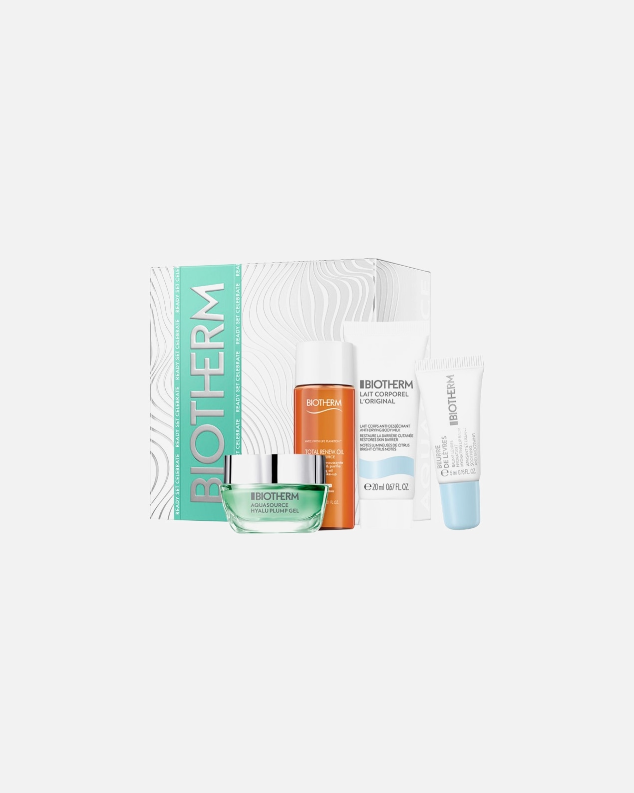 für Weiblich Biotherm Aquasource Hyalup Recruit Set Aquasource Hyalu Plump Gel 15 ml + Biosource Total Renew Oil 30 ml + Lait Corporel 20 ml + Beurre de Lèvres 5 ml