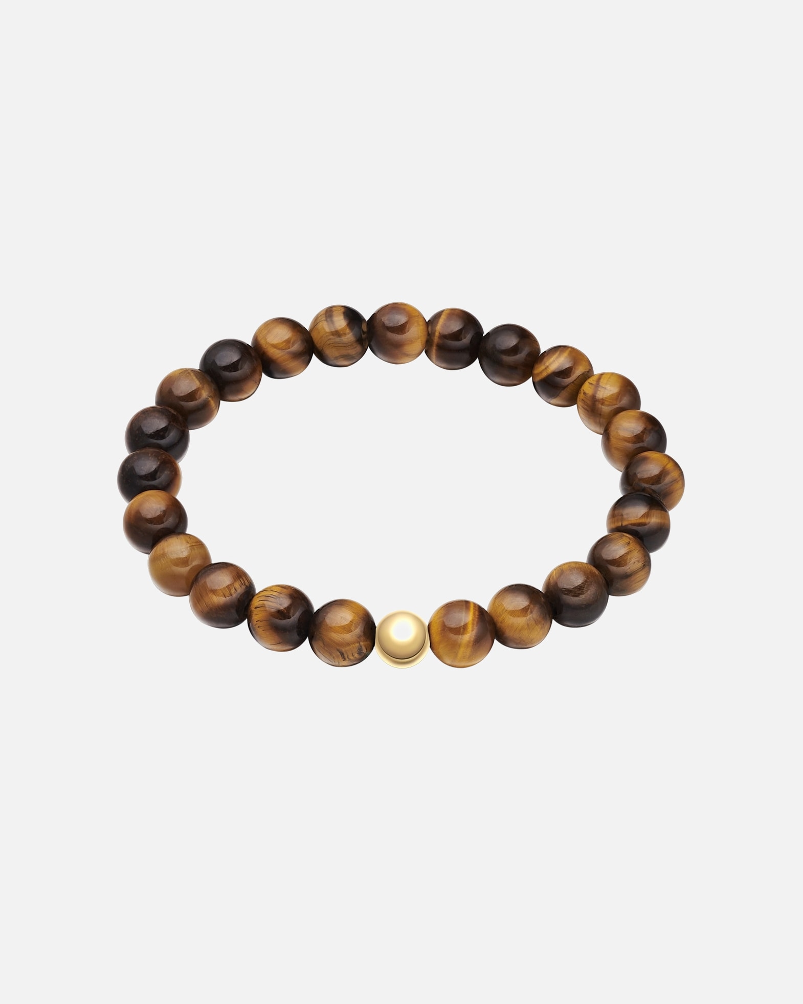 Bracelet for HommeTrue RebelsBracelet en Acier Inoxydable en or jaune avec Œil de Tigre19,0 cm