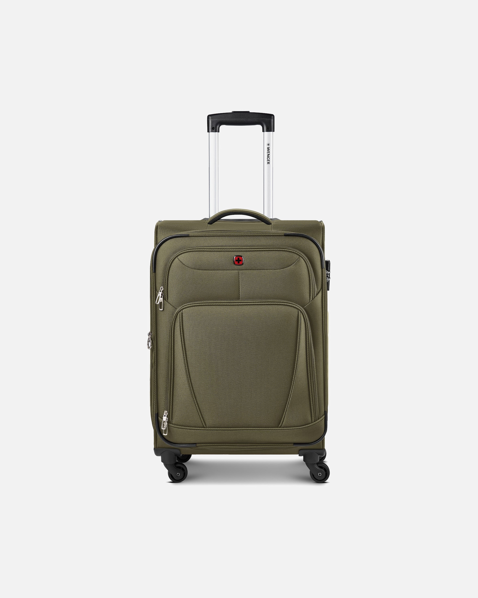 Valise trolley for HommeWengerBeaumont 4 roulettes Trolley M 67 cm avec soufflet d'extensionolive