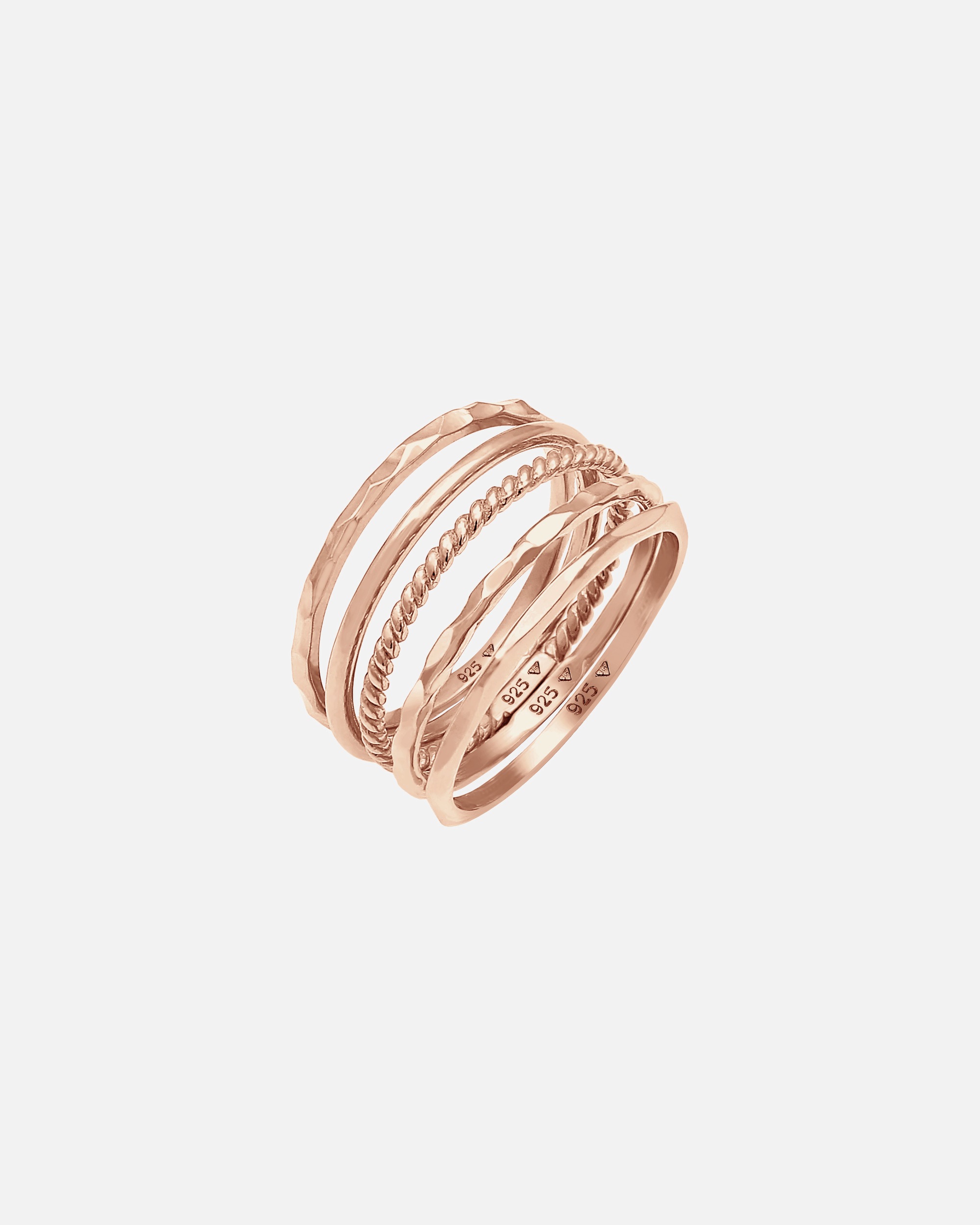 Bague for FemmeElliFemmes Set Bande Empilage Minimaliste Tendance Blogueur Basique en Argent Sterling 92552