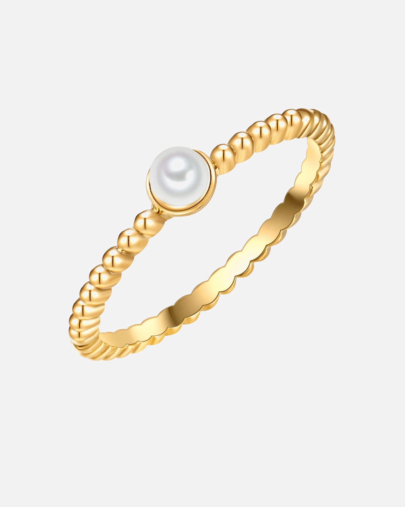 Bague for FemmeLulu & JaneBague Laiton Perles organiques en Or jaune54