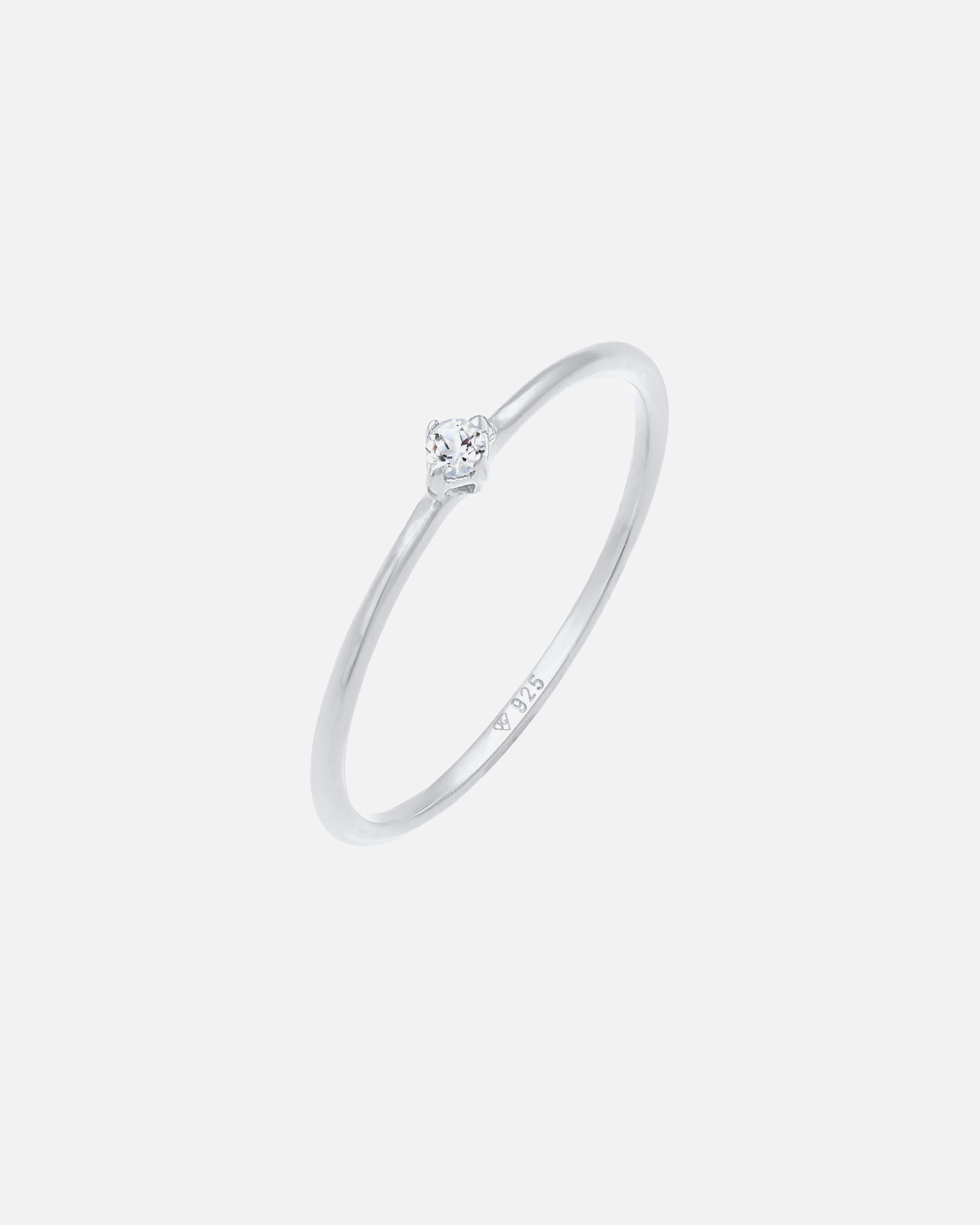 Ring für Weiblich Elli PREMIUM Elli PREMIUM Ring Stapelring Topas Solitär 925 Silber vergoldet 54