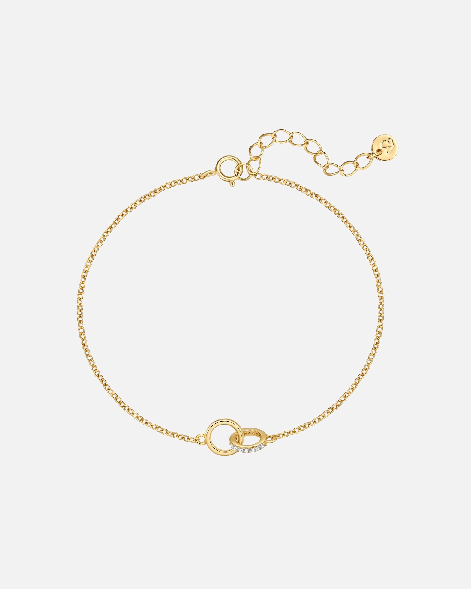 Bracelet for FemmeBracelet en argent sterling dans or jaune avec zirconium17,0 cm Basislänge + 3,0 cm Verlängerung