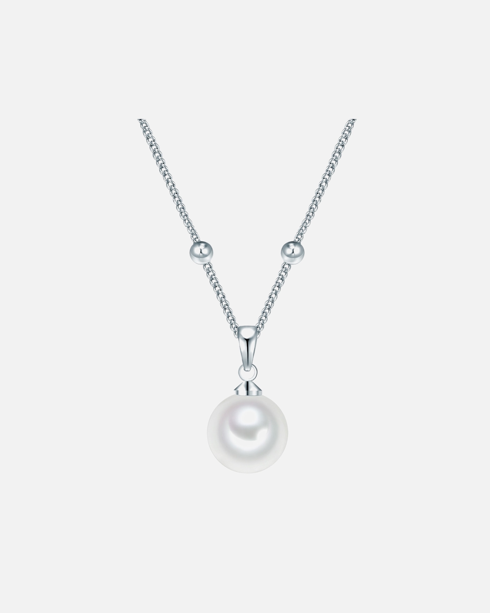 Collier for FemmeLulu & JaneCollier de perles en laiton en argent avec perle de coquillage42,0 cm Basiskette + 5,0 cm Verlängerung