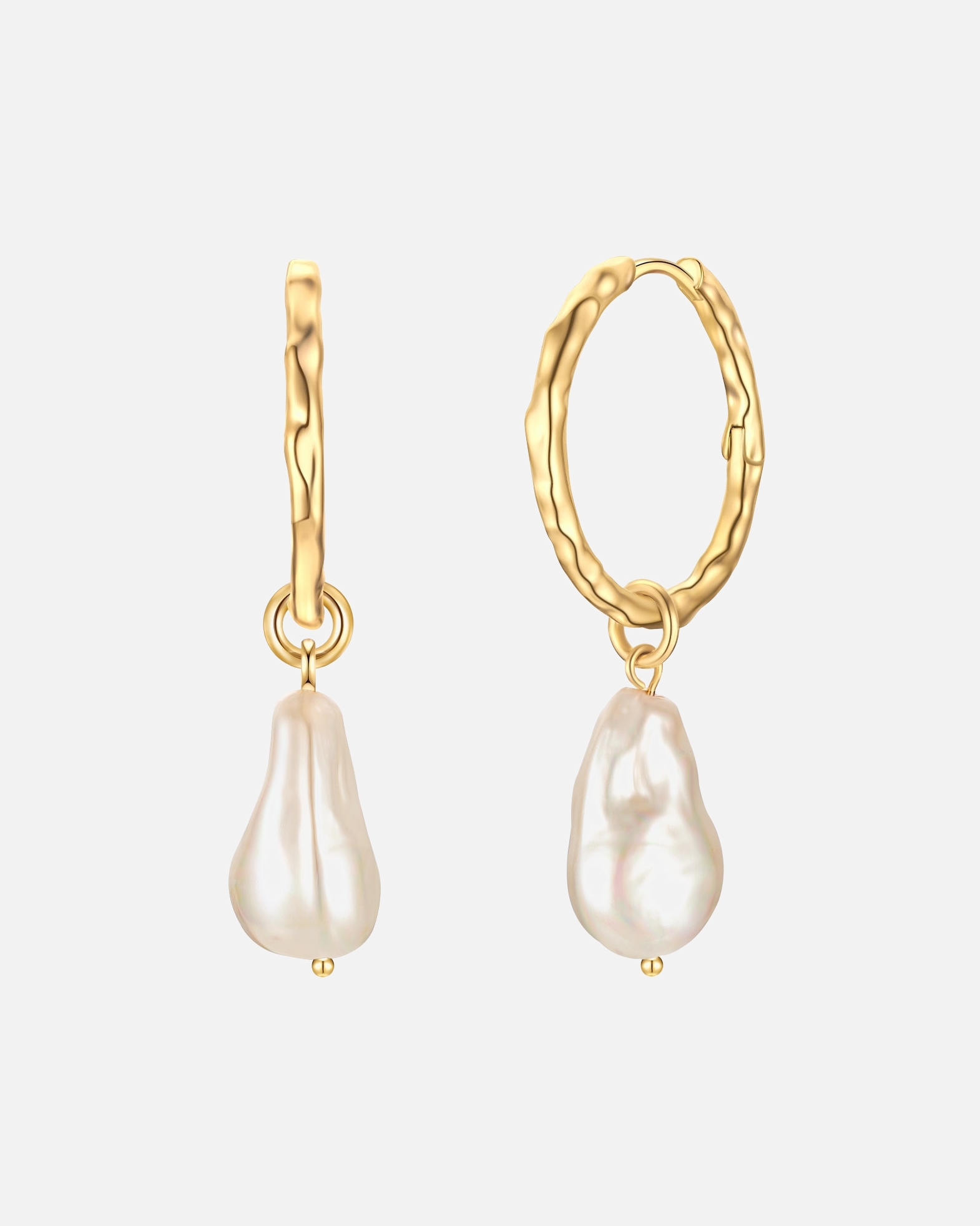 Créoles for FemmeYokoamiiBoucles d´oreilles Métal Perles organiques en Or jaune56,2 mm