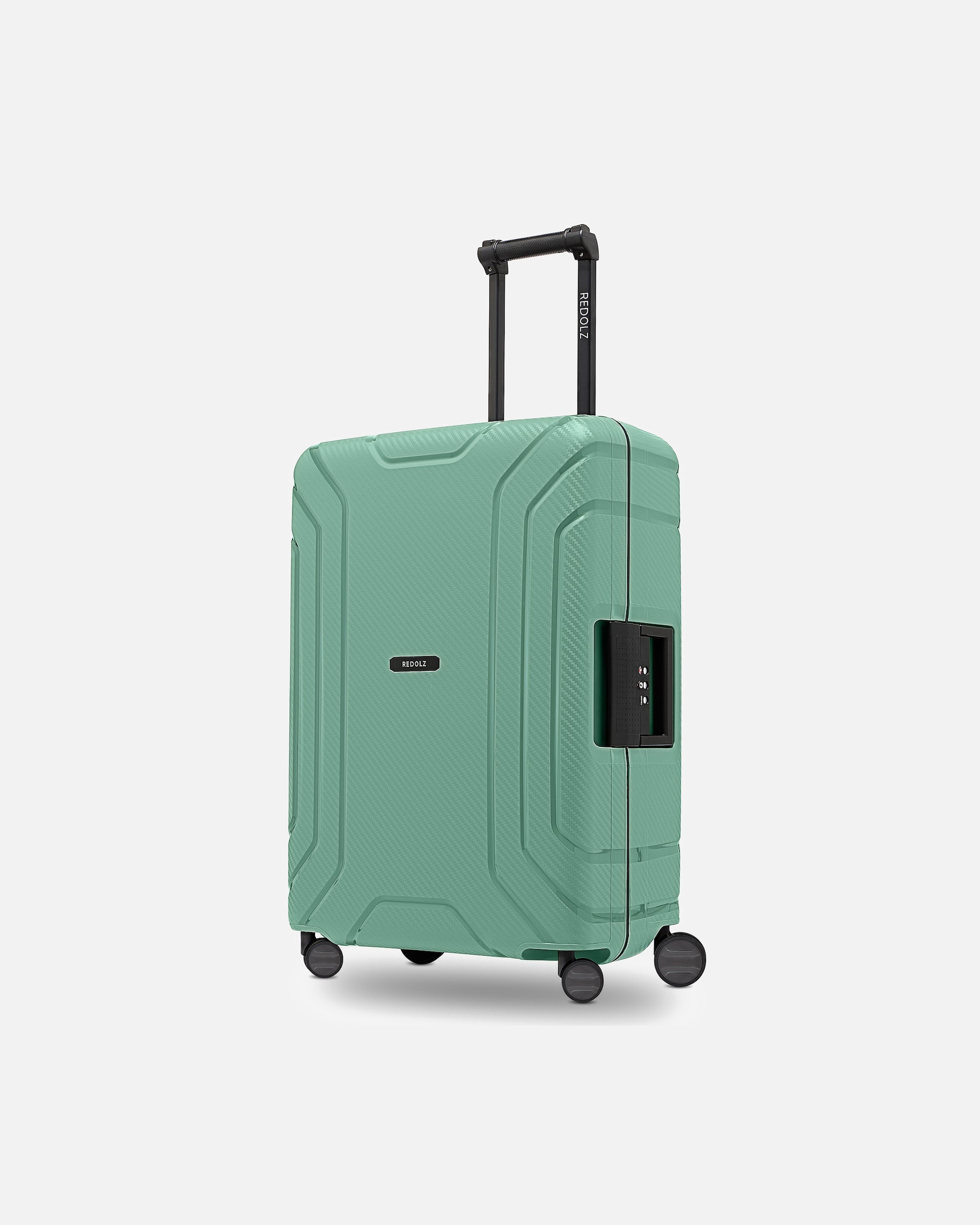 Trolley für Männlich Redolz Essentials 15 4-Rollen Trolley 65 cm mit Dreipunkt-Verschluss sea green