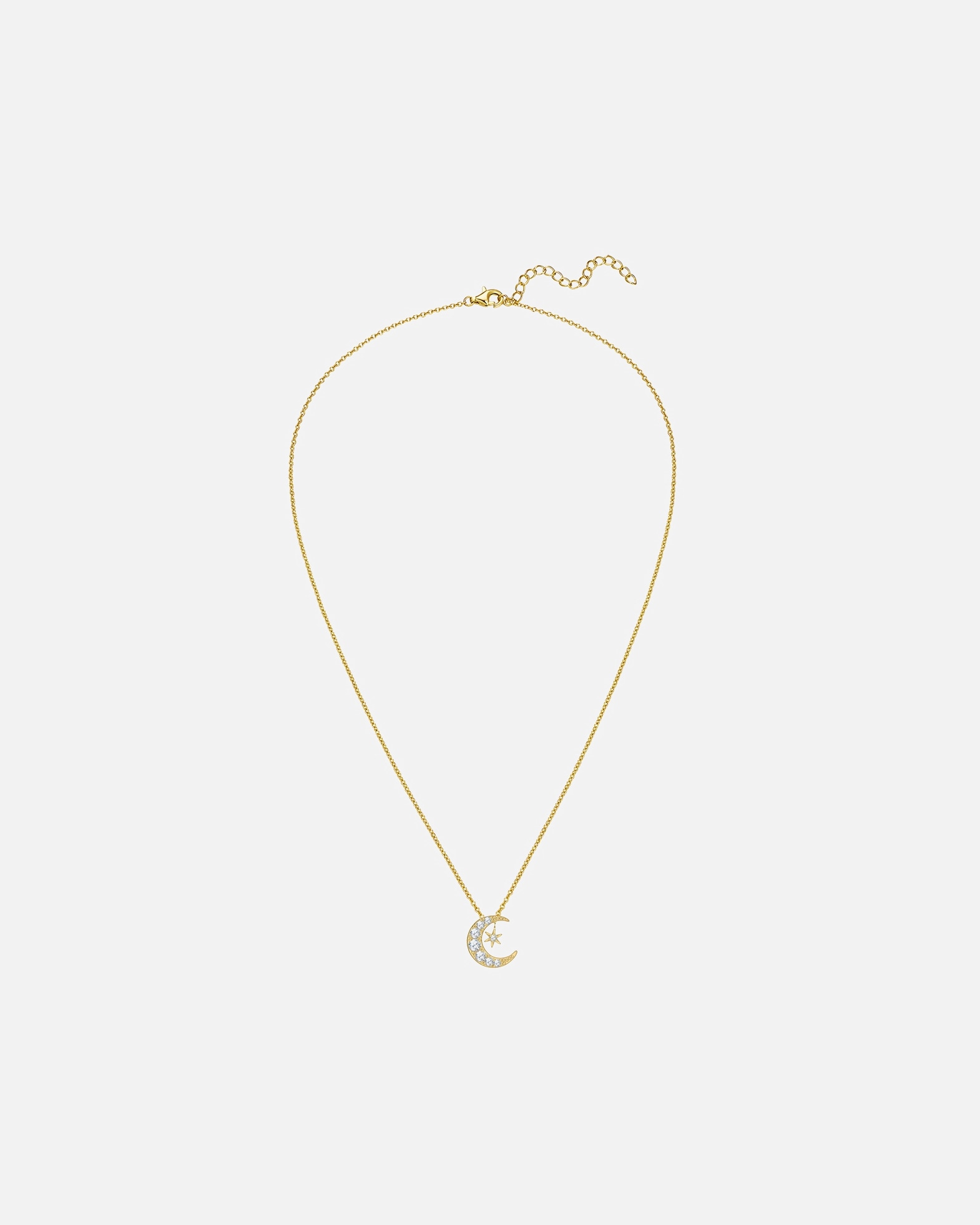 Collier for FemmeRafaela DonataChaîne Lune/étoile en Argent sterling en Or jaune42,0 cm Basiskette + 5,0 cm Verlängerung