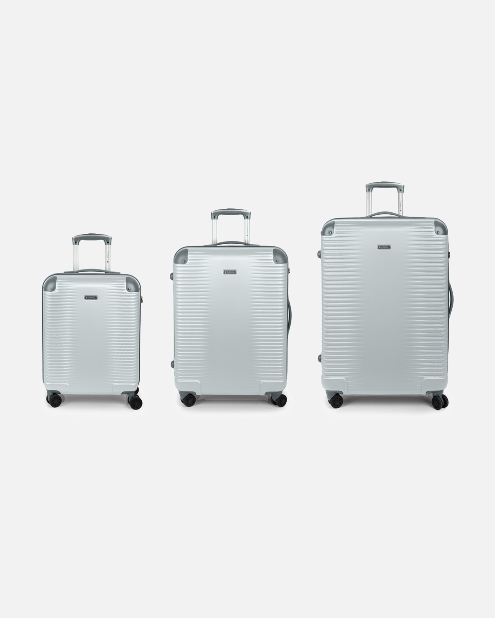 Valise for HommeGabolBalance XP 4 roues Set de valises 3 pièces avec soufflet d'extensionsilber