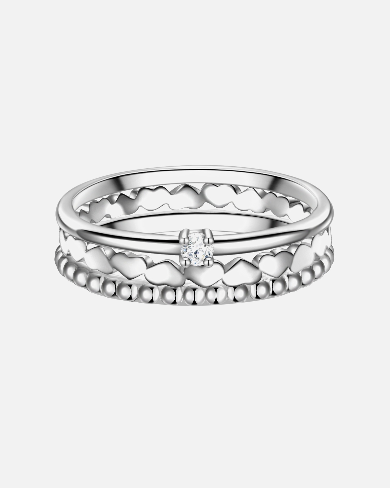Bague for FemmeGlanzstücke MünchenBague en argent Coeur/boule Argent sterling Oxyde de zirconium (CZ) en Argent52