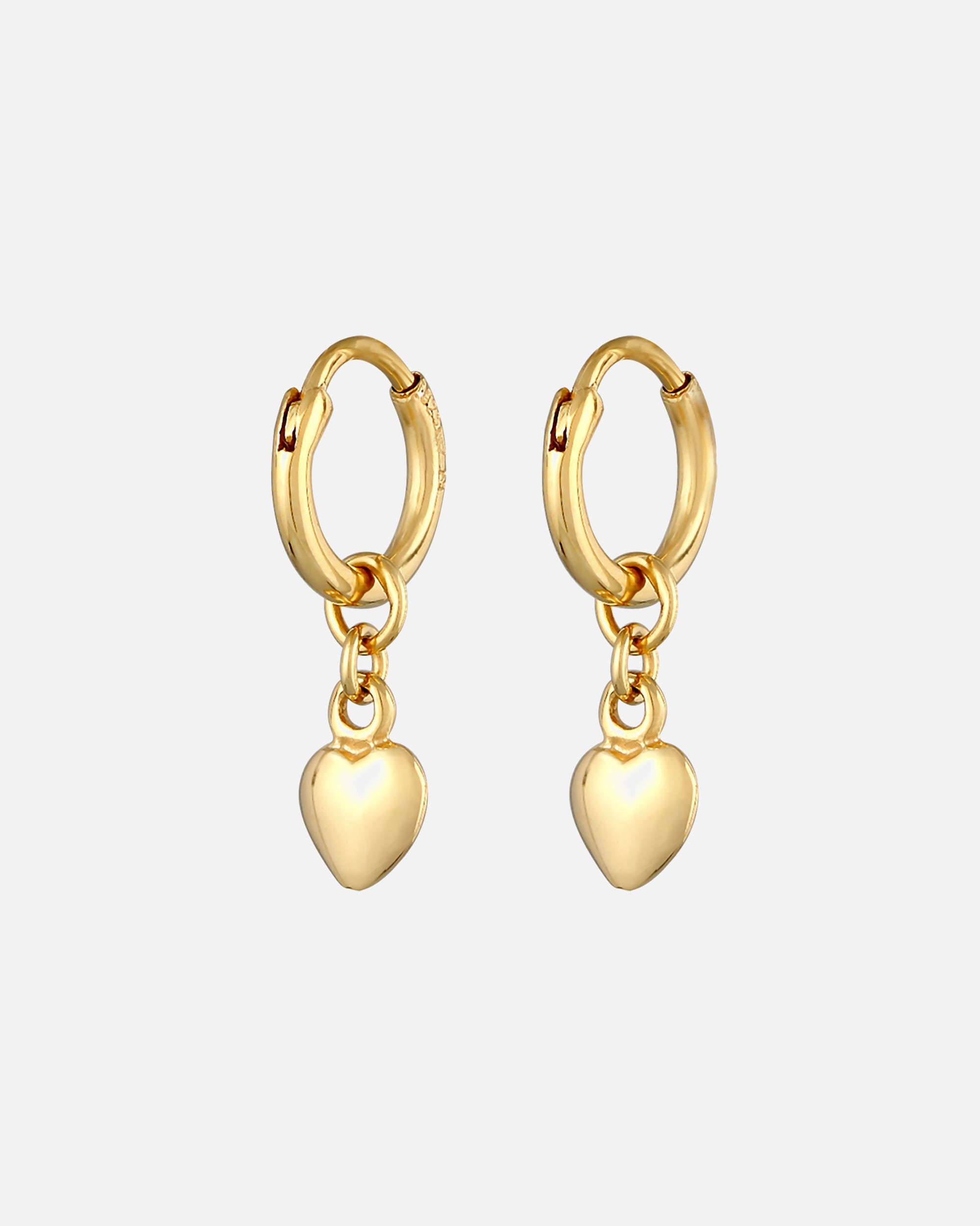 Boucle d'oreilles for FemmeElliFemmes créoles pendentif coeur amour basique en argent sterling 925goldfarben
