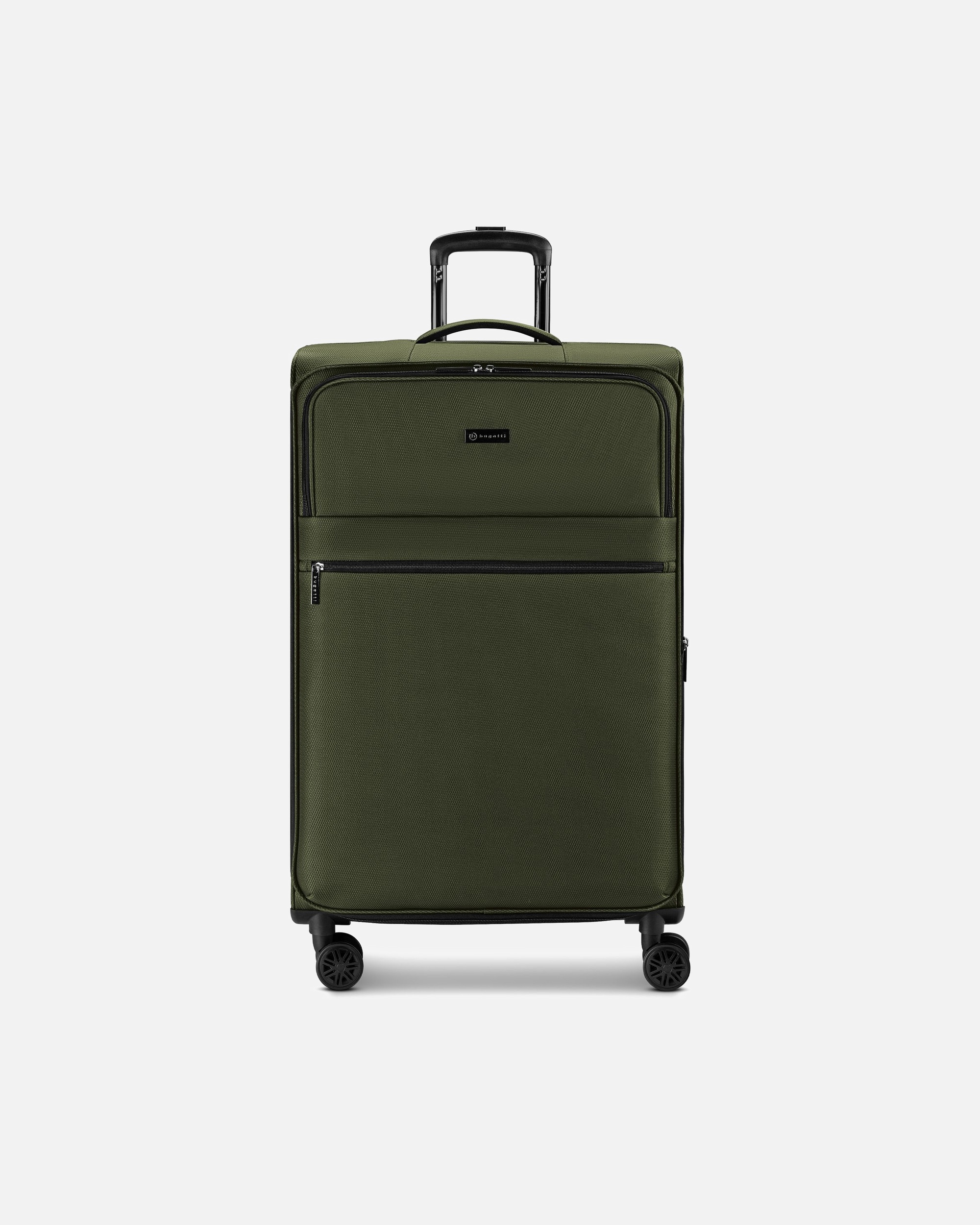 Trolley für Männlich Bugatti Valencia Soft 4 Rollen Trolley L 75 cm mit Dehnfalte olive