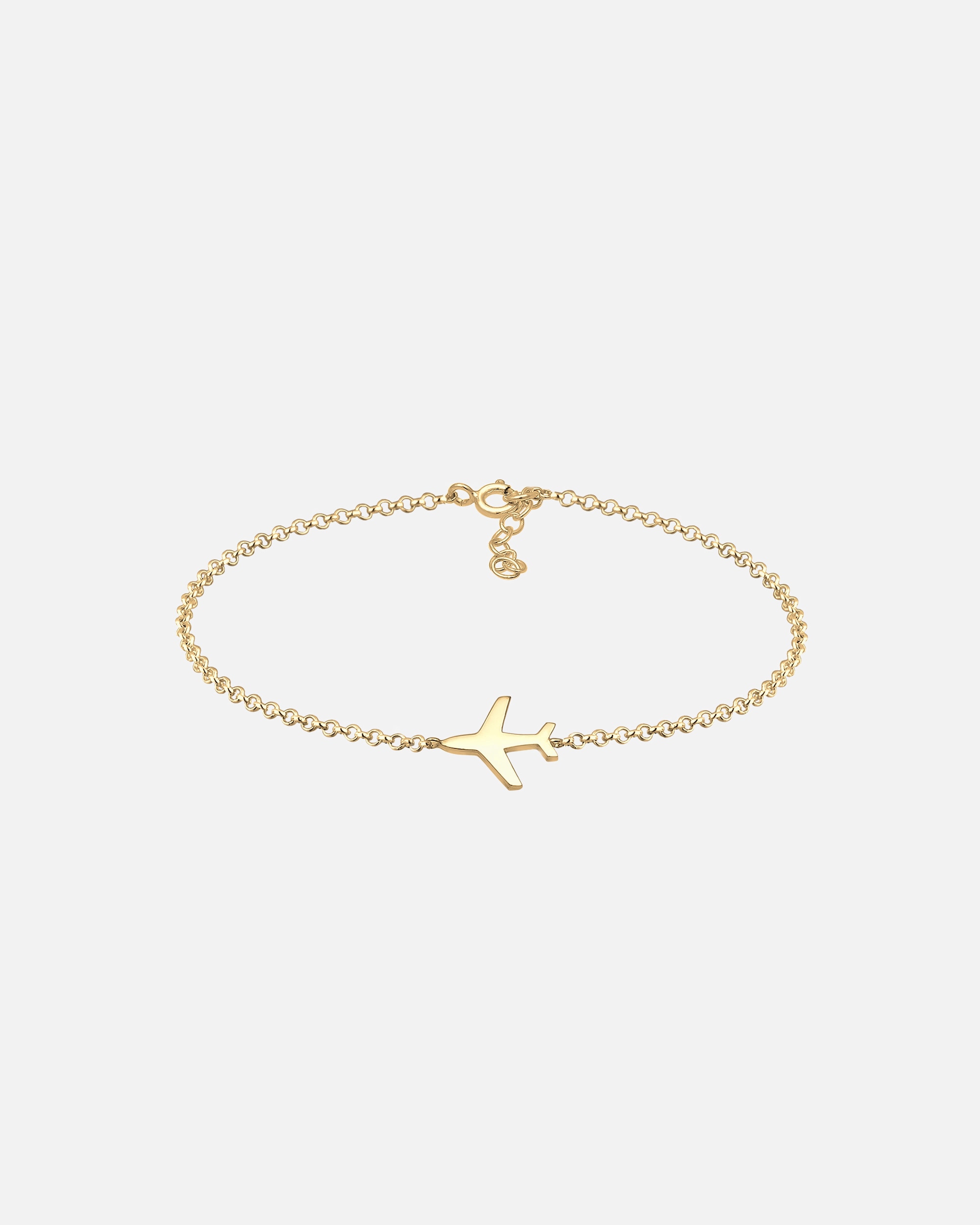 Armband für Weiblich Elli Basic Erbskette Flugzeug Travel Reise 925 Silber goldfarben