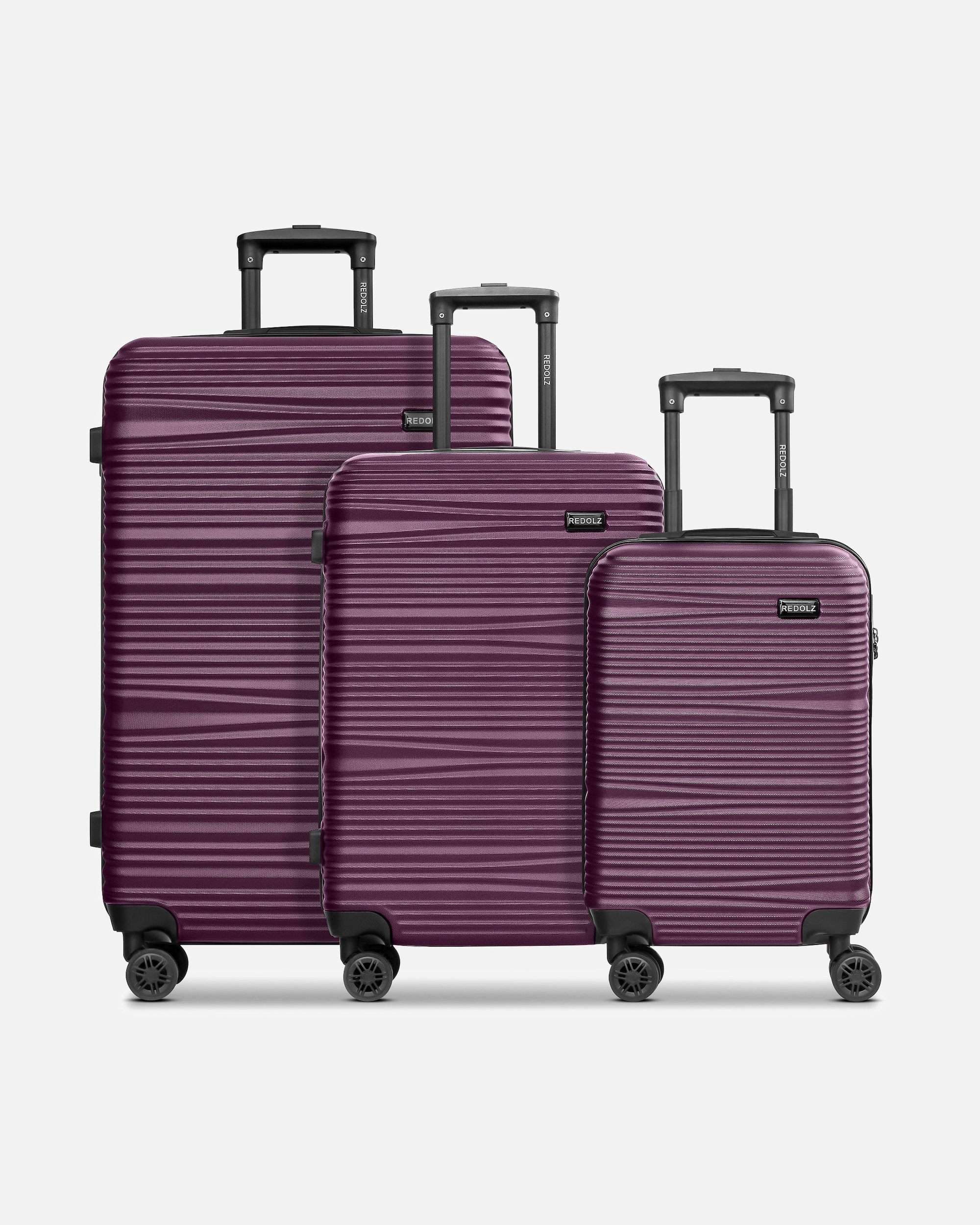 Koffer für Männlich Redolz Essentials 16 3-SET 4 Rollen Kofferset 3-teilig burgundy