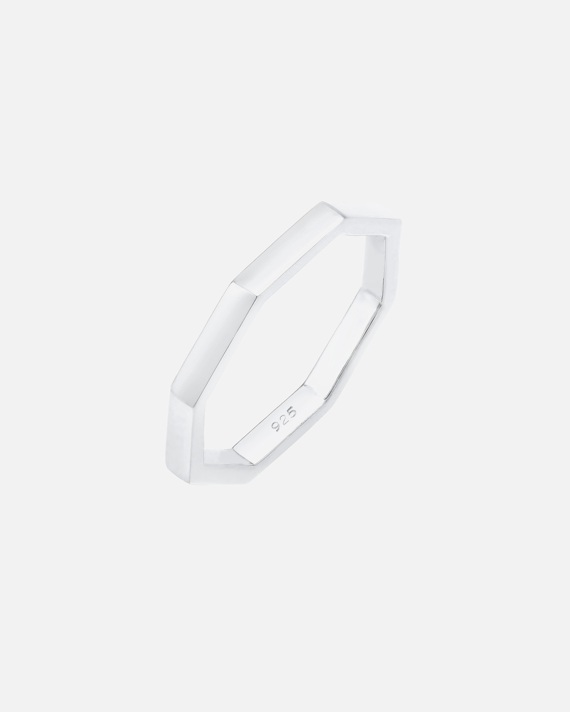 Bague for FemmeElliFemmes Petit Doigt Octogone Forme Géo Look en Argent Sterling 92556