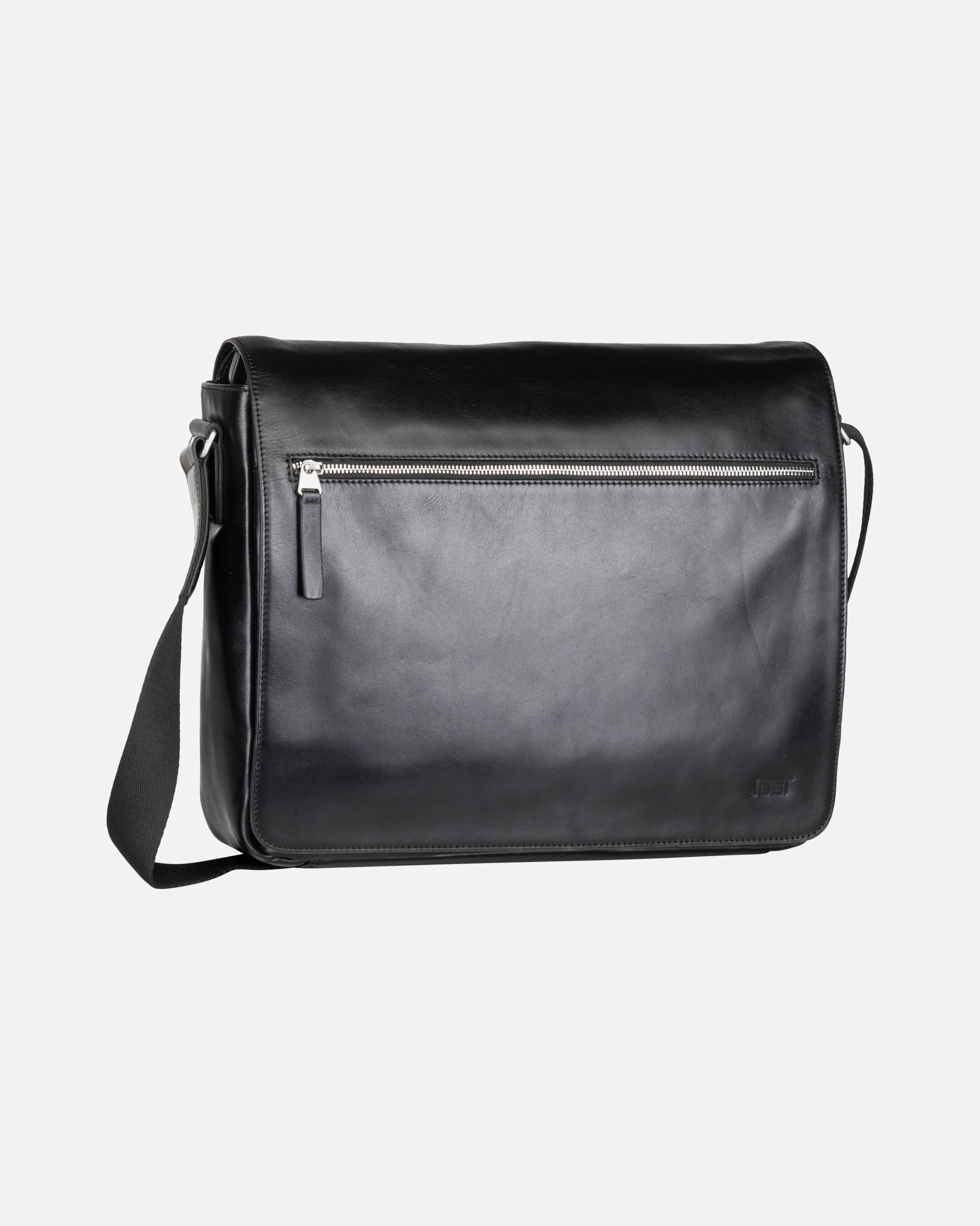 Umhängetasche für Unisex Jost Skagen Aktentaschen Messenger Leder 38 cm Laptopfach black