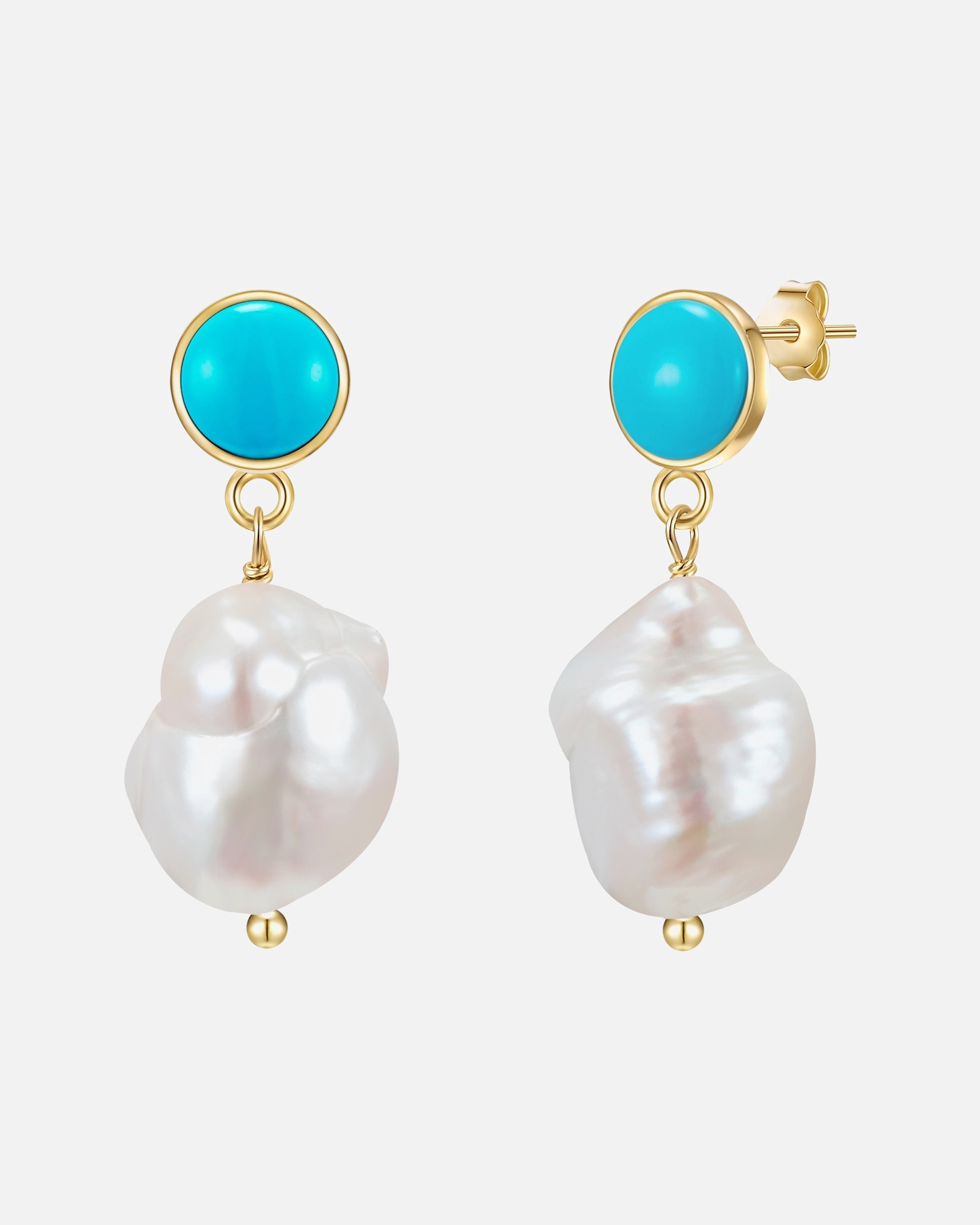 Boucle d'oreilles for FemmeGlanzstücke MünchenBoucles d'oreille en argent Perle de culture d'eau douce Turquoise reconstituée Perle de culture d'eau douce en Blanc28,7 mm