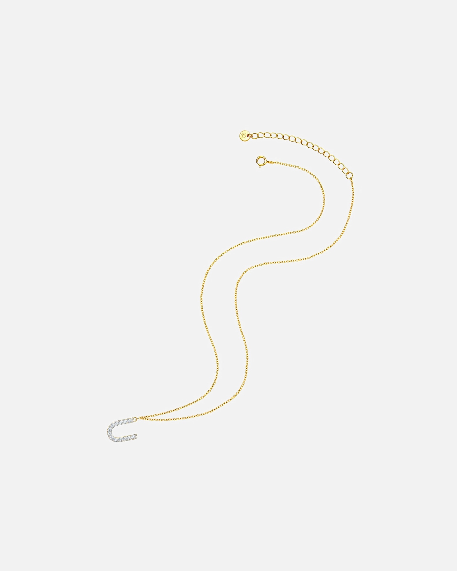 Collier for FemmeGlanzstücke MünchenCollier en argent Lettre E Argent sterling Oxyde de zirconium (CZ) en Or jaune40,0 cm Basiskette + 5,0 cm Verlängerung