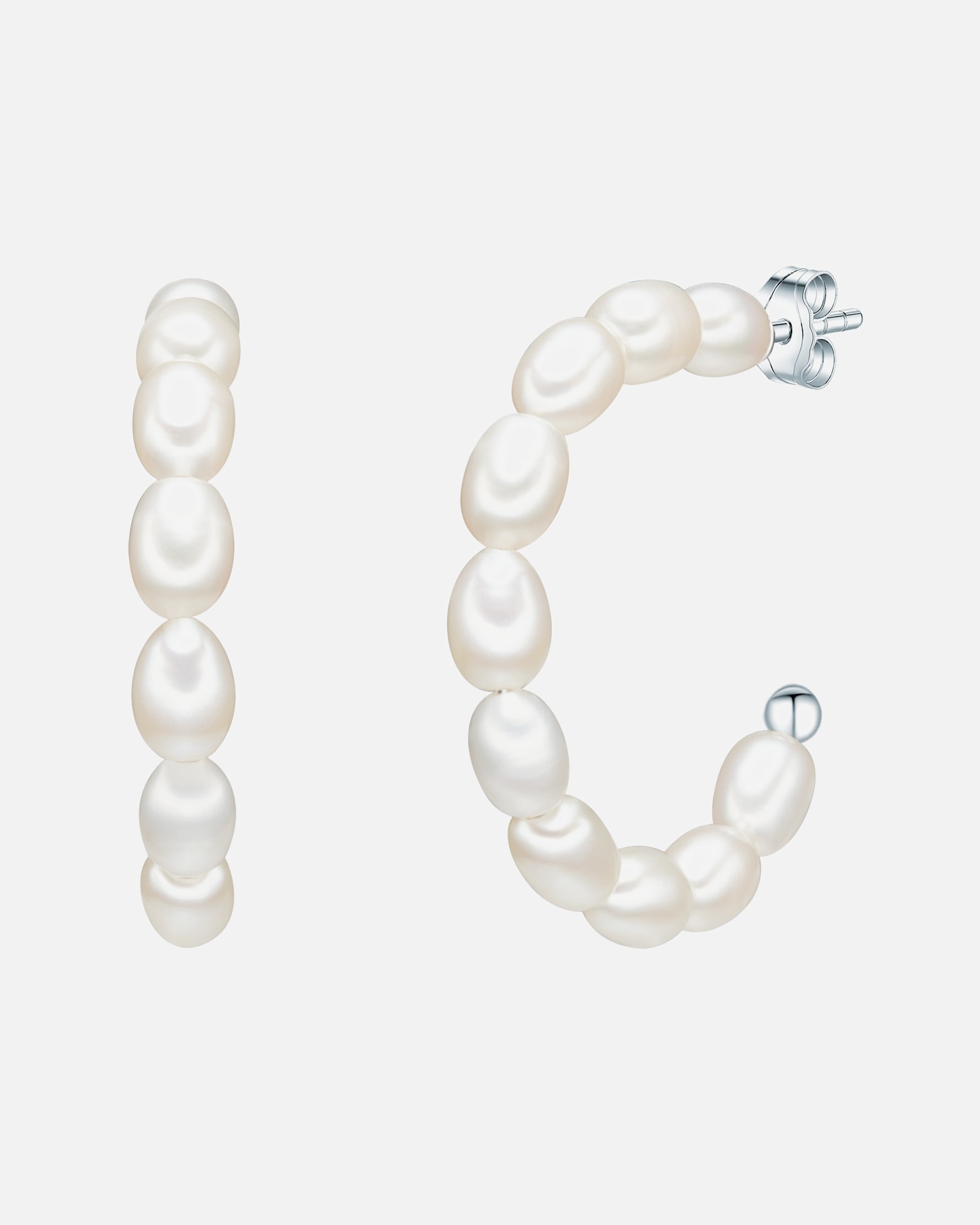 Boucle d'oreilles for FemmePuce d'oreille en perle Perle de culture d'eau douce Perle de culture d'eau douce en Blanc32,5 mm