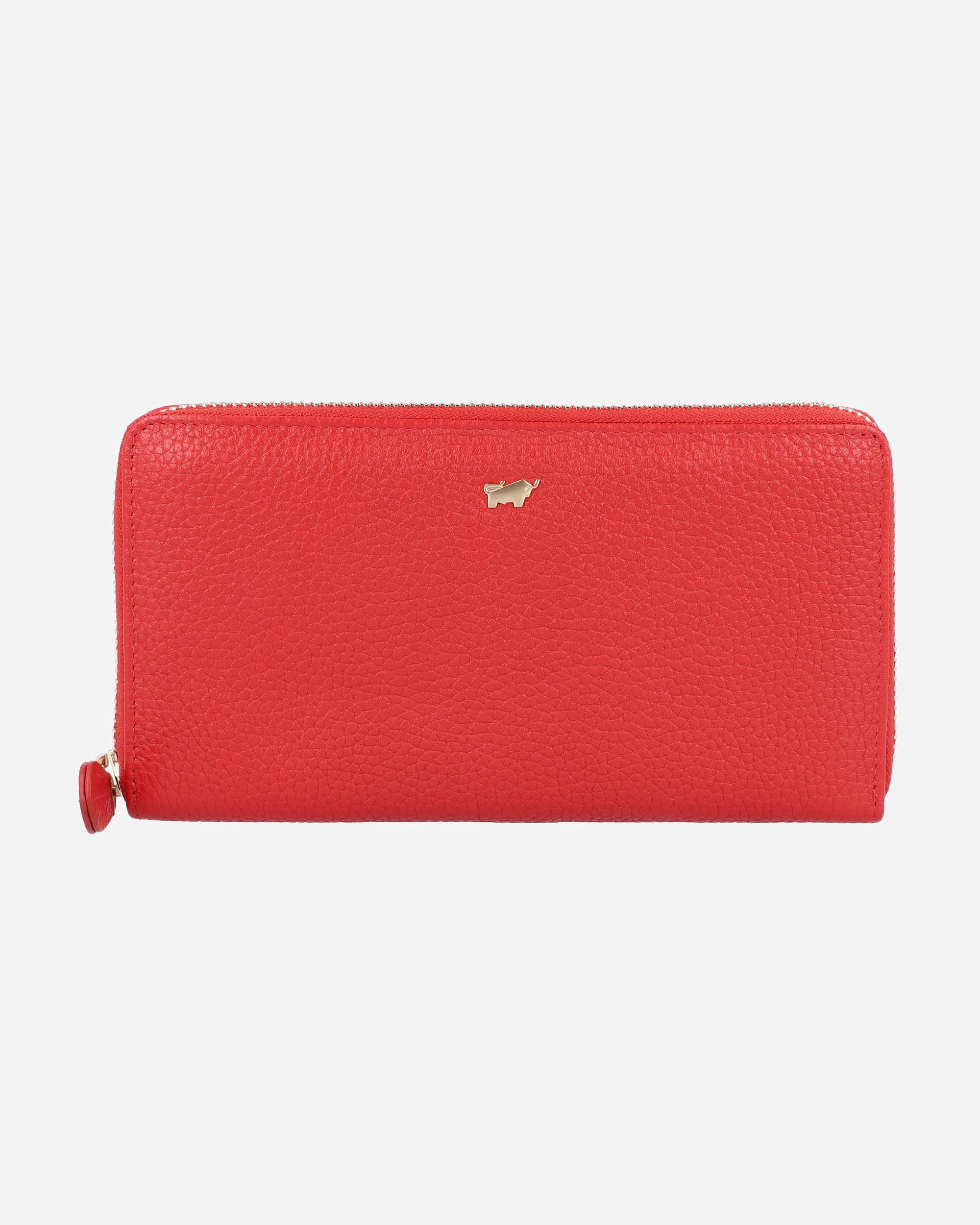 Portemonnaie für Weiblich Braun Büffel Asti Damengeldbörse rot