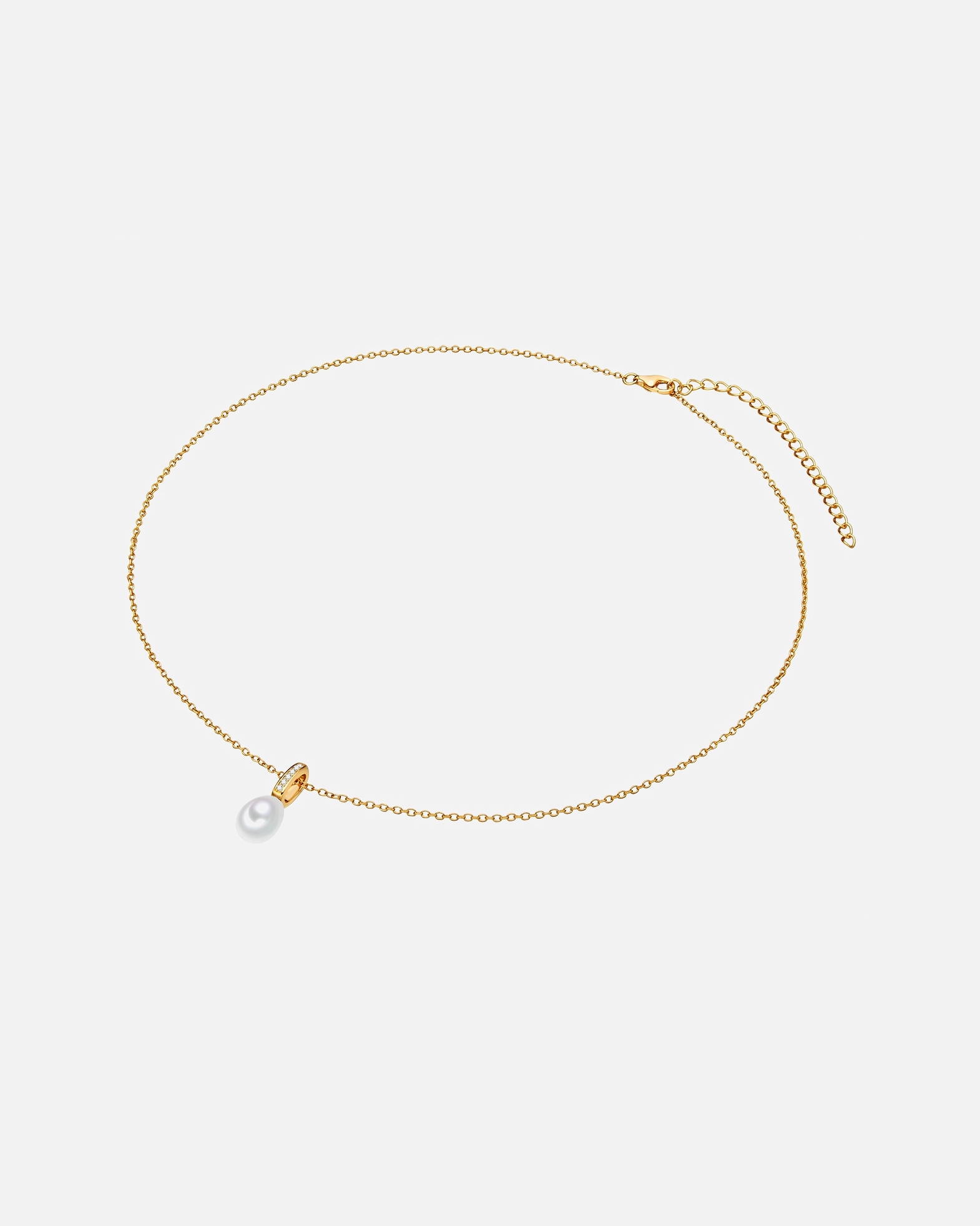 Collier for FemmeValero PearlsCollier en argent Argent sterling Oxyde de zirconium (CZ) Perle de culture d'eau douce en Or jaune42,0 cm Basiskette + 7,0 cm Verlängerung