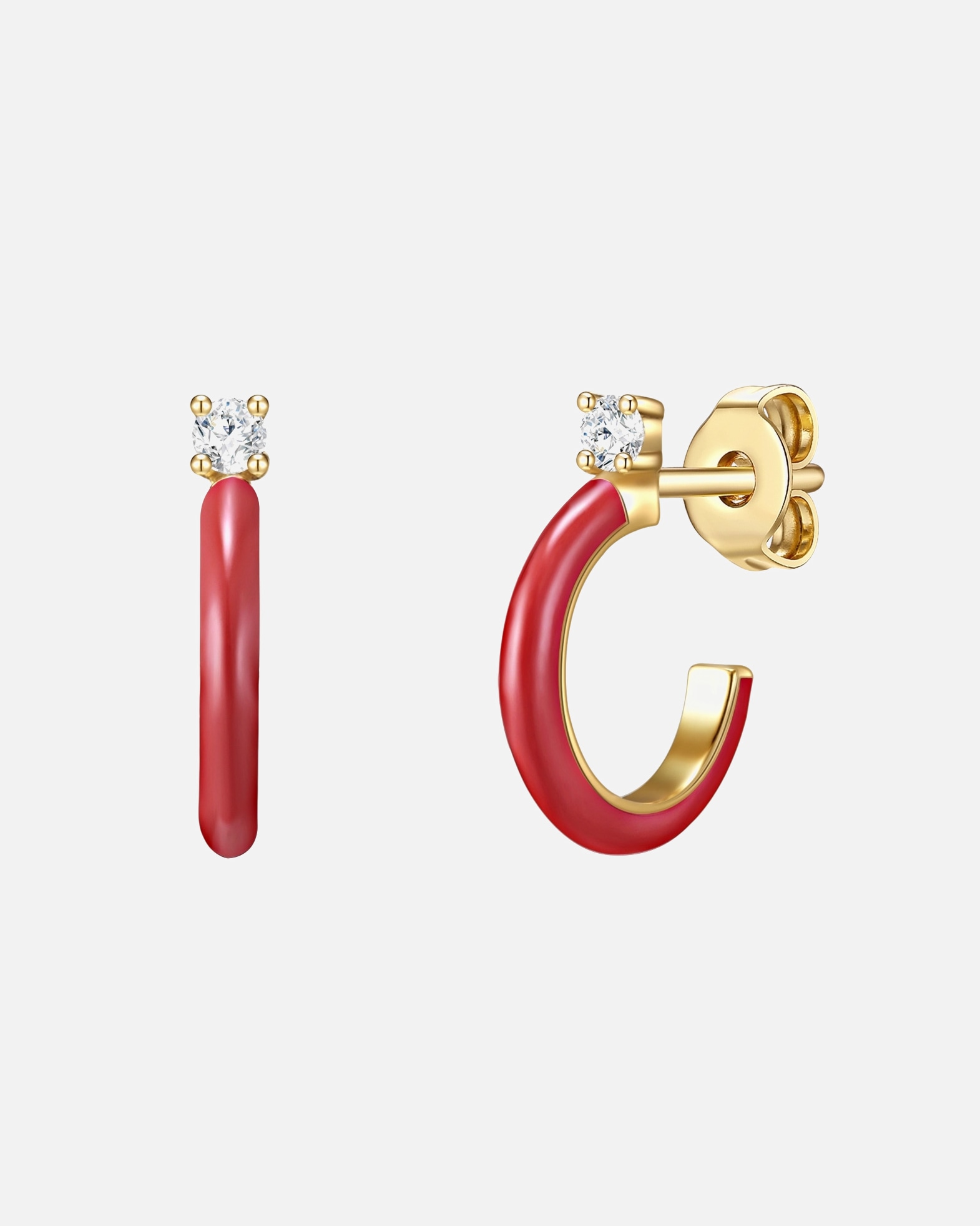 Créoles for FemmeGlanzstücke MünchenCréoles en argent Argent sterling Oxyde de zirconium (CZ) en Or jaune14,7 mm