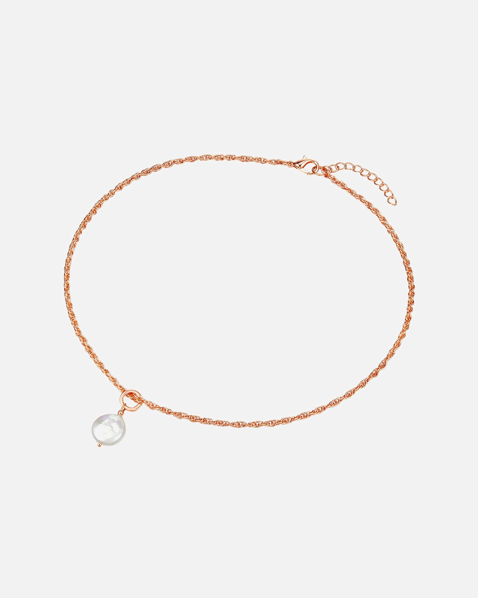 Collier for FemmeLulu & JaneCollier tendance Métal Perle de culture d'eau douce en Or rose50,0 cm Basiskette + 5,0 cm Verlängerung