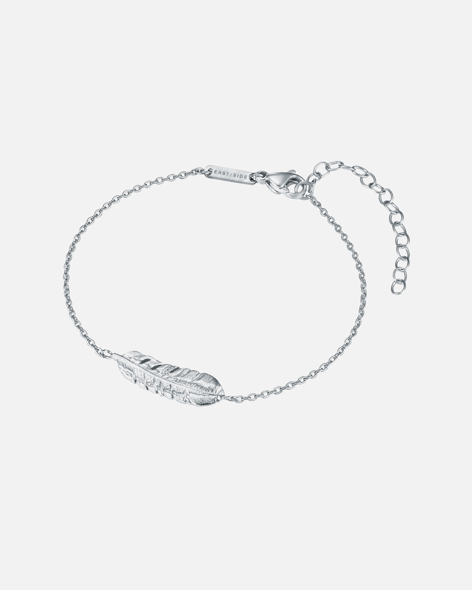 Bracelet for FemmeBracelet en acier inoxydable Plume Acier inoxydable en Argent17,0 cm Basislänge + 4,0 cm Verlängerung