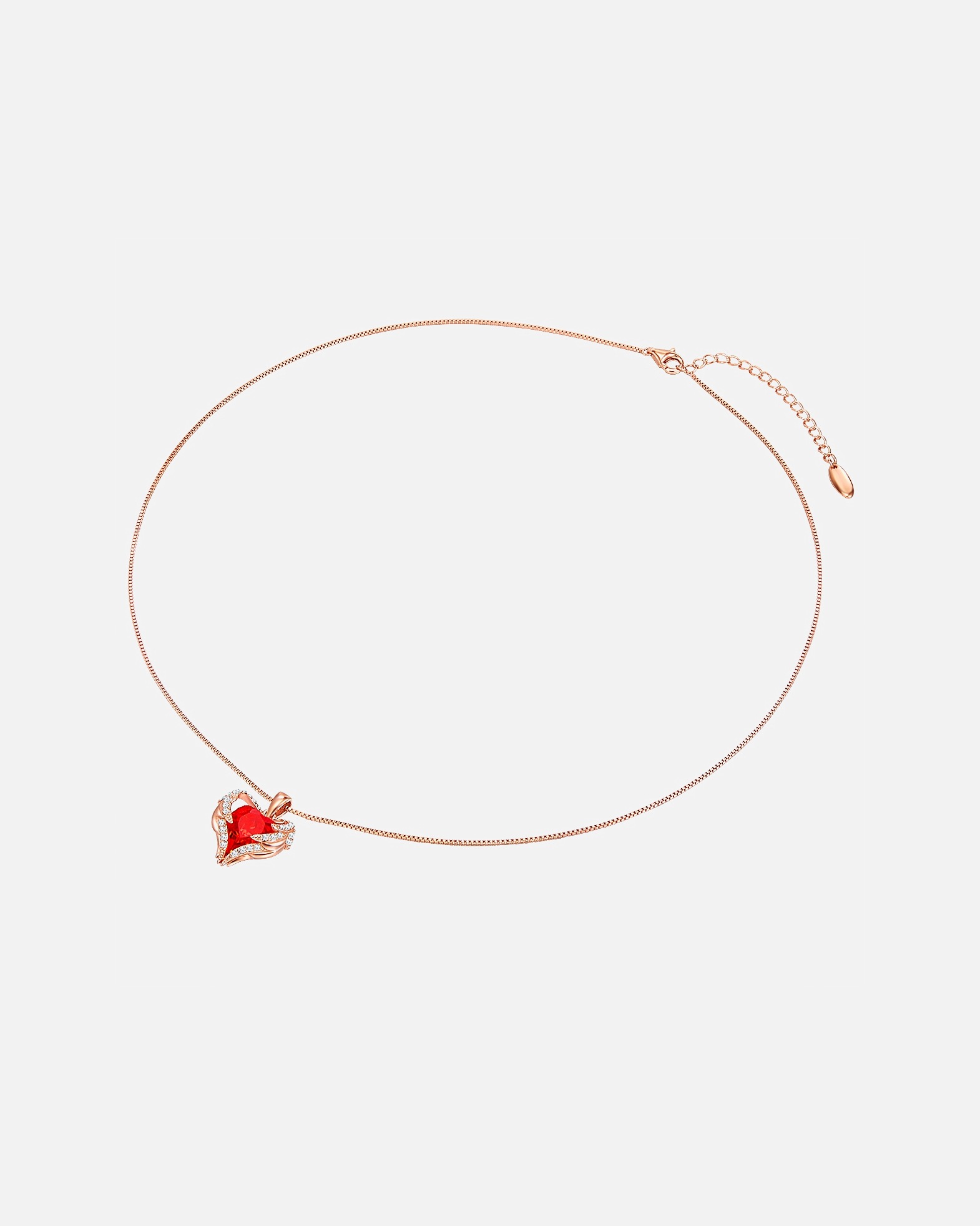Collier for FemmeCollier en argent Coeur orné de cristaux Swarovski® Orné de cristaux Swarovski® en Rouge45,0 cm Basiskette + 5,0 cm Verlängerung