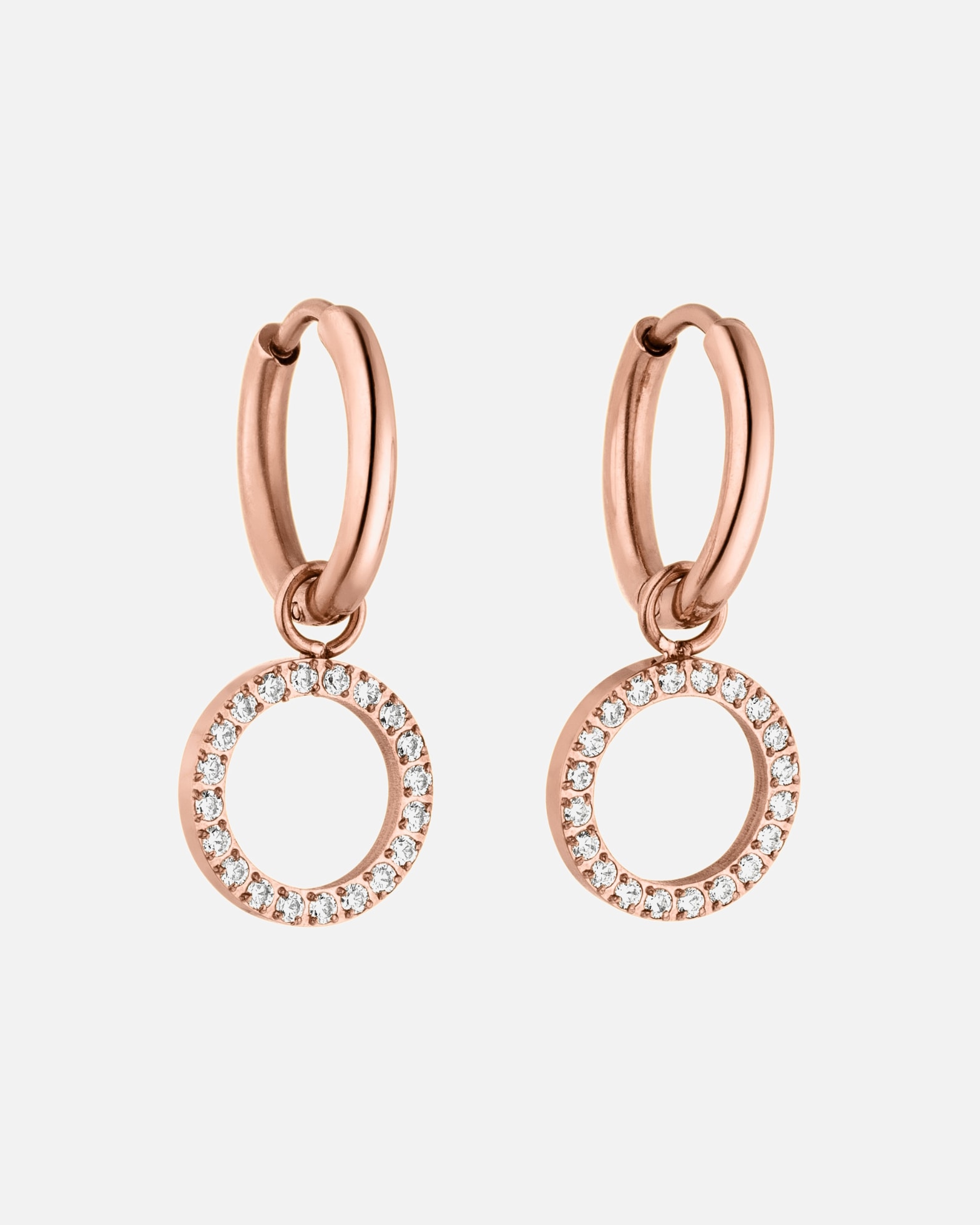 Boucle d'oreilles for FemmePureleiClosed Glow Boucles d'oreilles créoles 100% acier inoxydableOr Rose