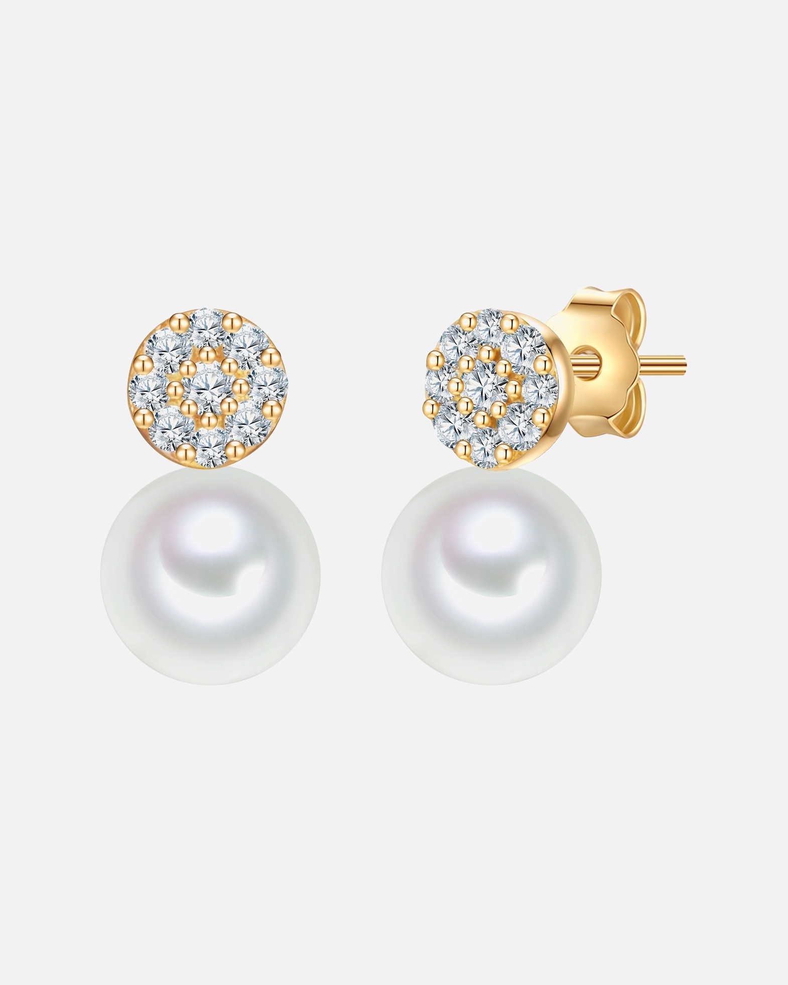 Boucle d'oreilles for FemmeValero PearlsBoucles d´oreilles Argent sterling Oxyde de zirconium (CZ) Perle de culture d'eau douce en Or jaune11,6 mm