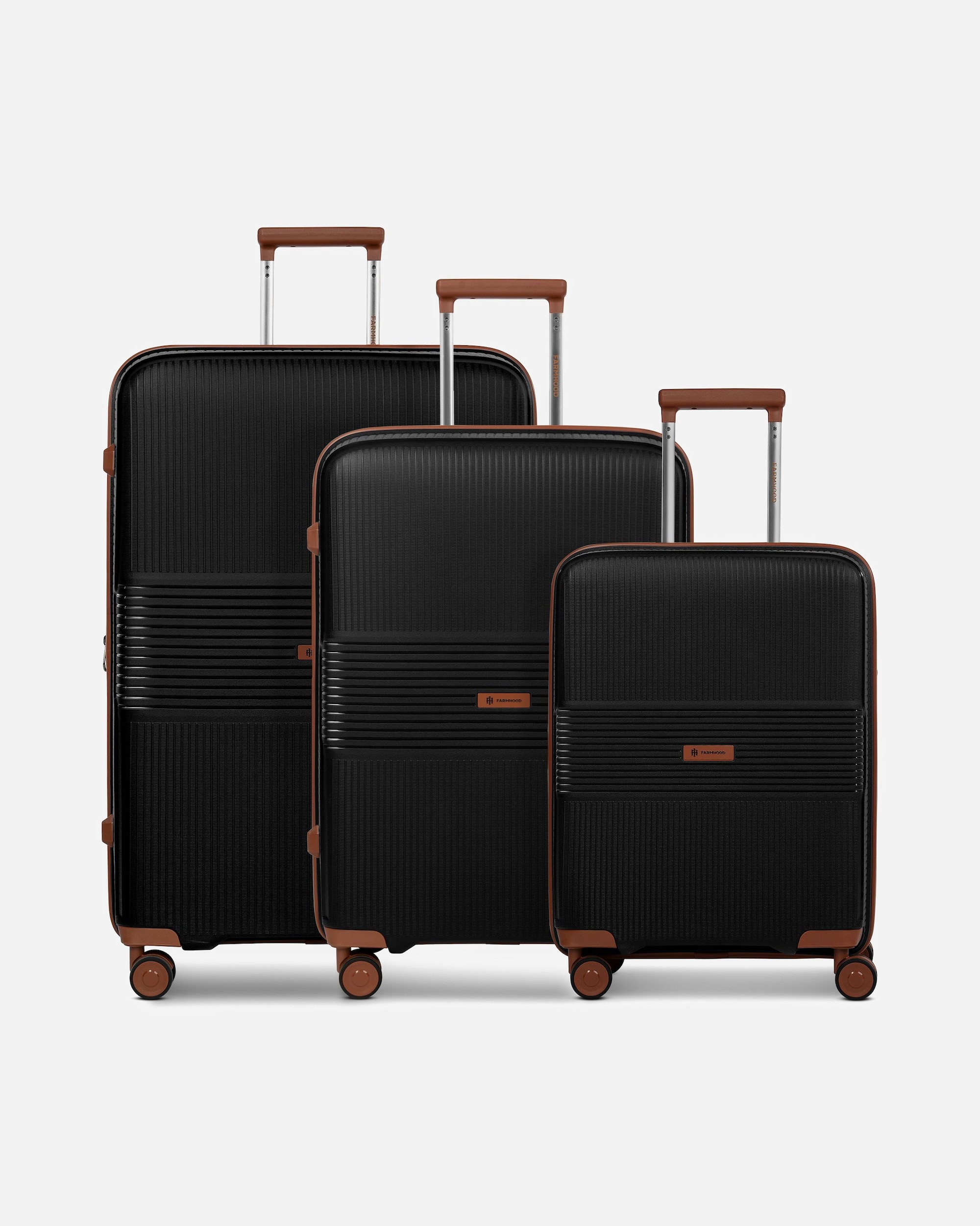 Koffer für Männlich Farmhood Eco Edition 02 4 Rollen Kofferset 3-teilig mit Dehnfalte black