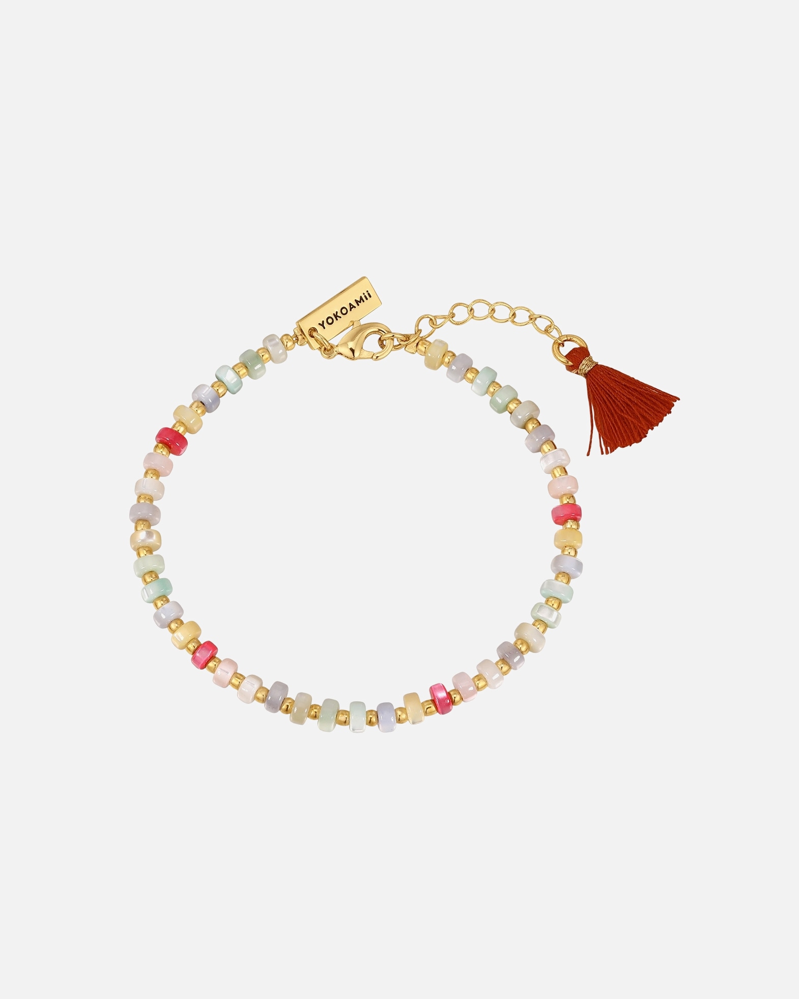 Bracelet for FemmeYokoamiiBracelet en Perles organiques en Multicolore17,0 cm Basislänge + 3,0 cm Verlängerung